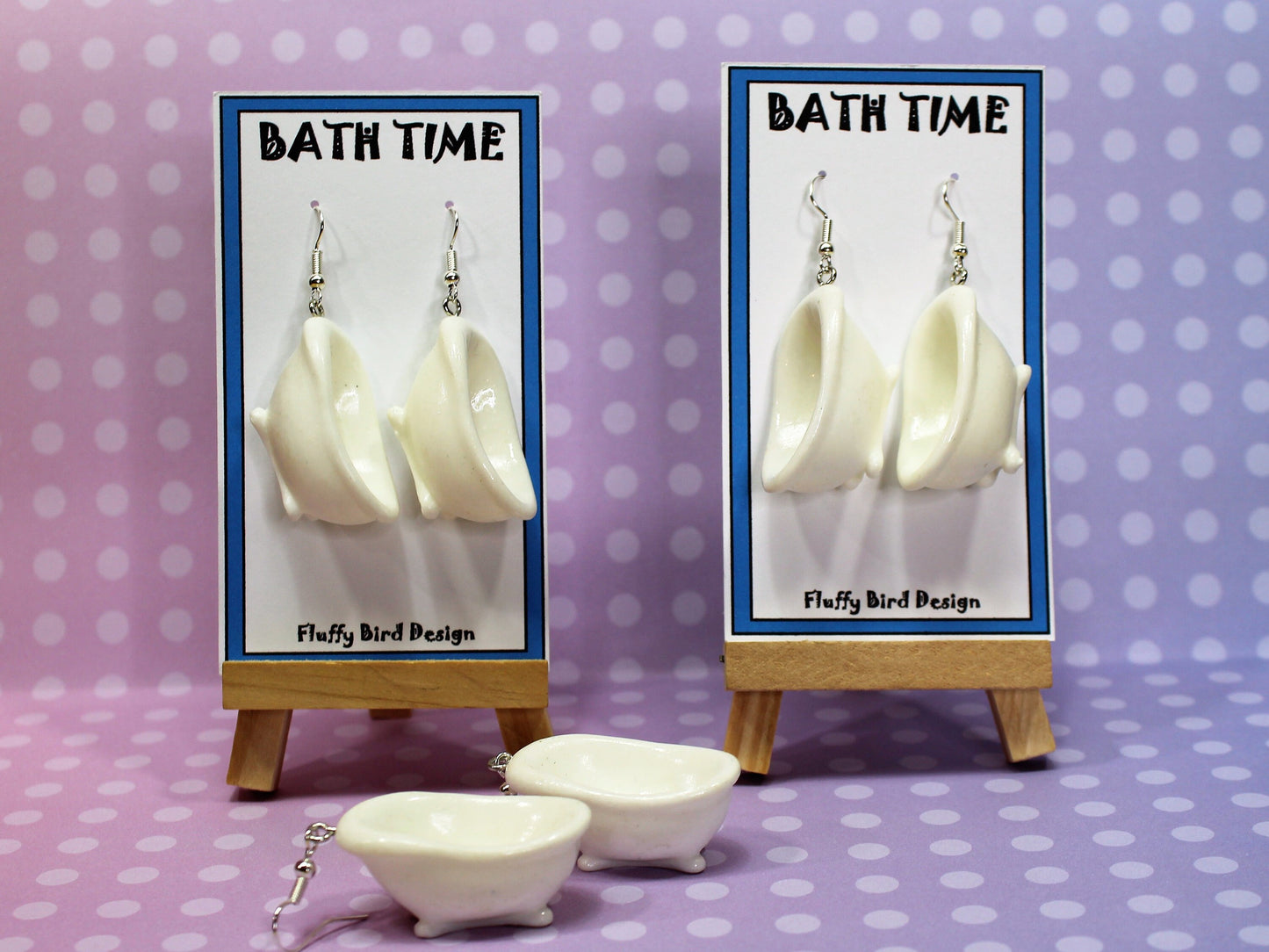 Bath Tub Earrings, Miniature Bath Tub Earrings, Bathroom Earrings, Bathtub, Beauty Gift, New Bathroom Gift