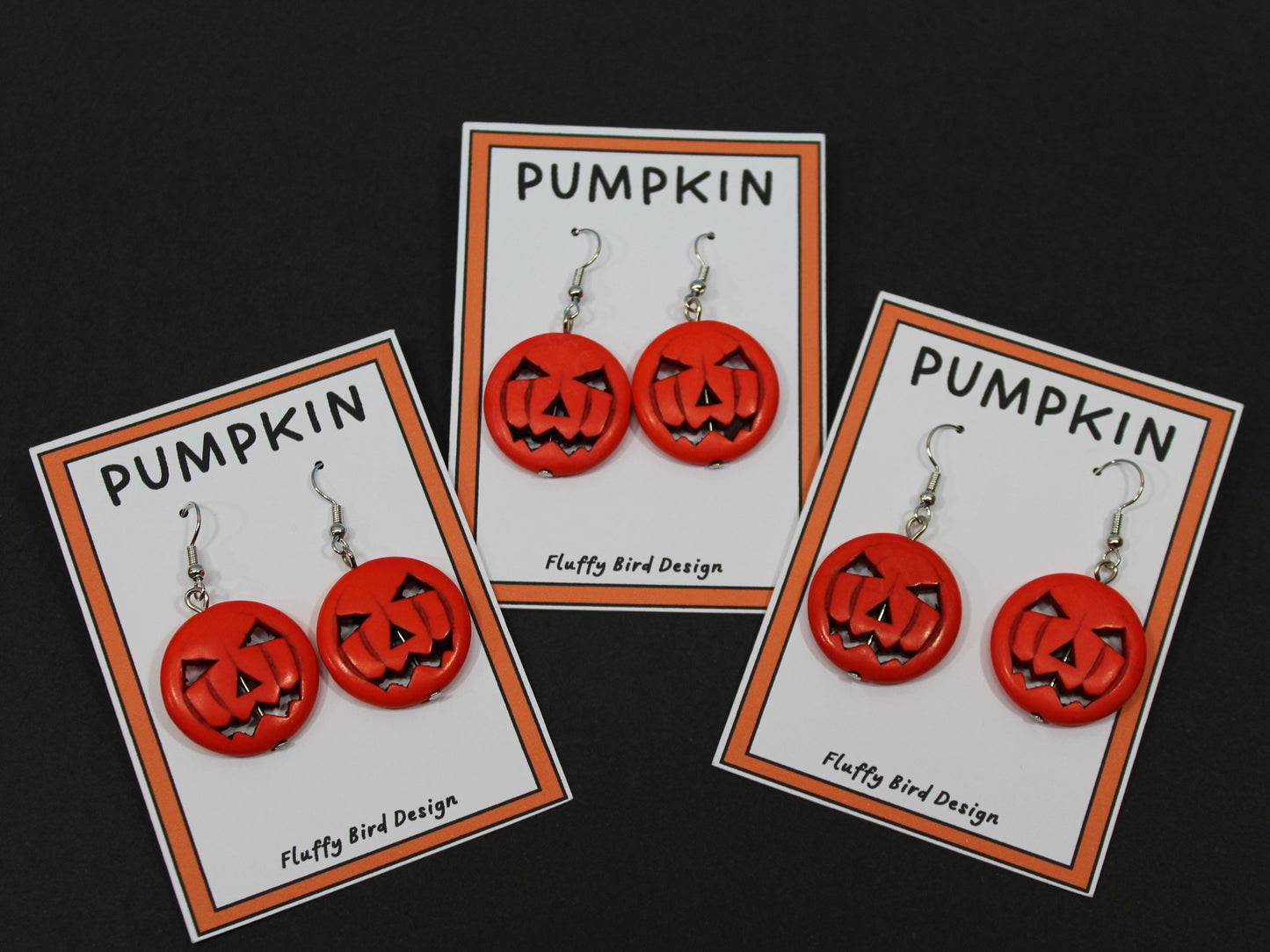 Pumpkin Dangle Earrings, Orange Pumpkin Face Earrings, Spooky Earrings, Cute Party Jewellery, Halloween Accessories, Face Earrings