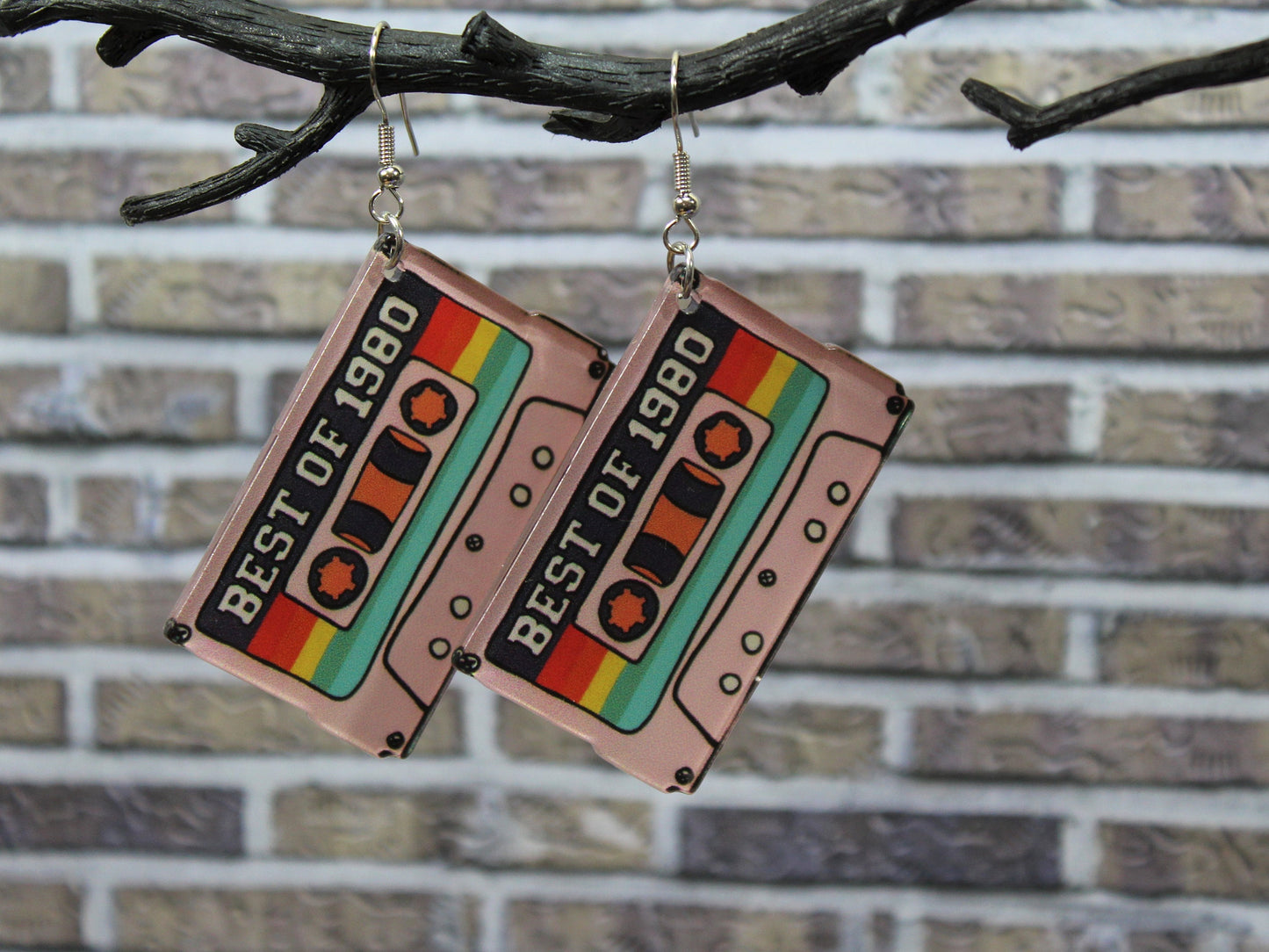 Cassette Tape Earrings, Music Earrings,  80's Earrings, Dangle Earrings, Best of 1980, Retro Earrings,  Birthday Gift, cassette player