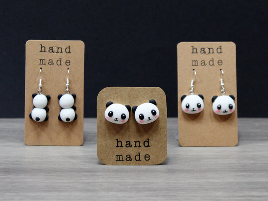 Panda Stud Earrings, Animal Lovers Gift,  WWE, Animal Jewellery, Birthday Gift, Panda Dangle Earrings, Kawaii Panda Earrings, Panda Lovers