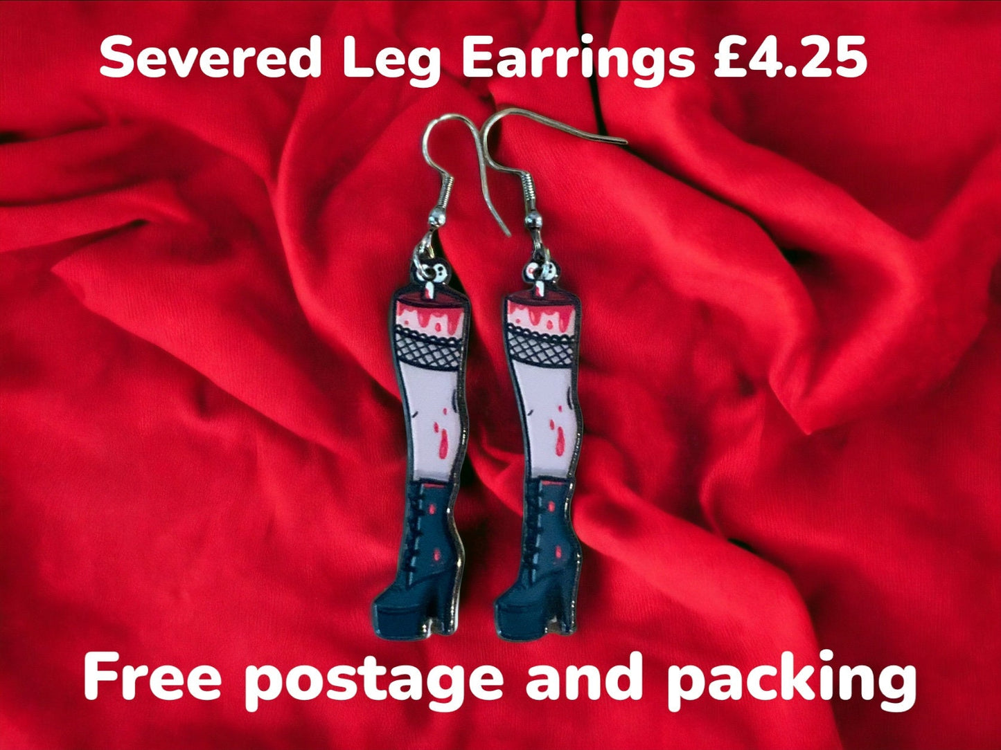 Leg Earrings, Dismembered Leg Earrings, Lady Leg Earrings, Womans Leg Earrings, Alternative Fashion, Horror Earrings