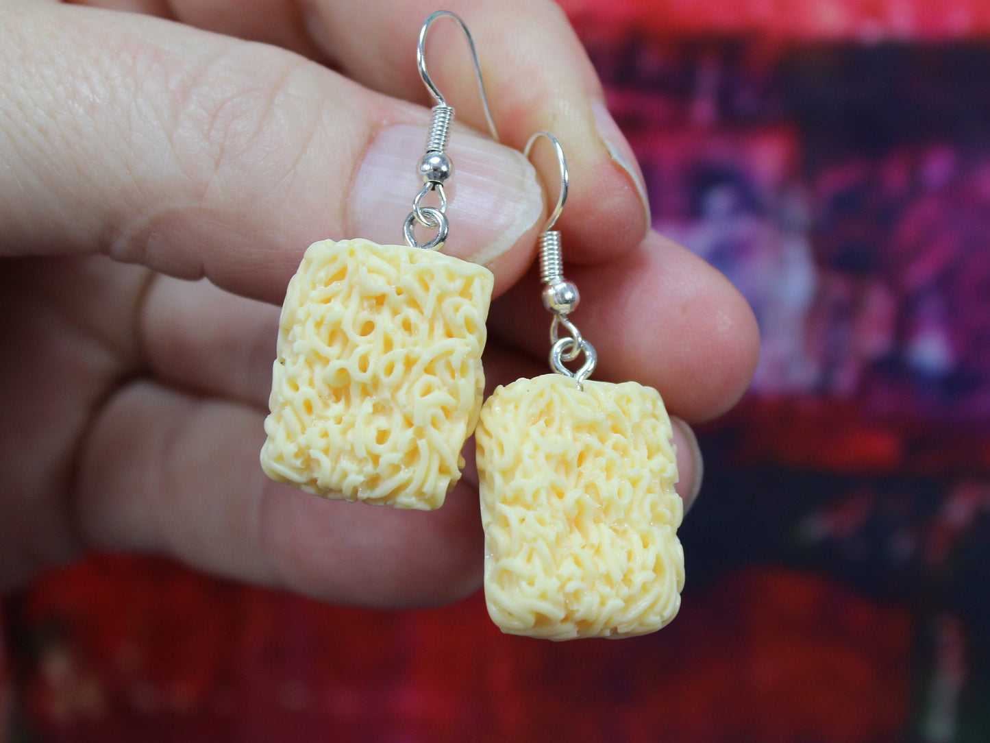 Noodle Earrings, Fun Food Jewellery, Novelty Earrings, Kawaii Food Earrings, Cute Earrings, Ramen Noodles, Supernoodles