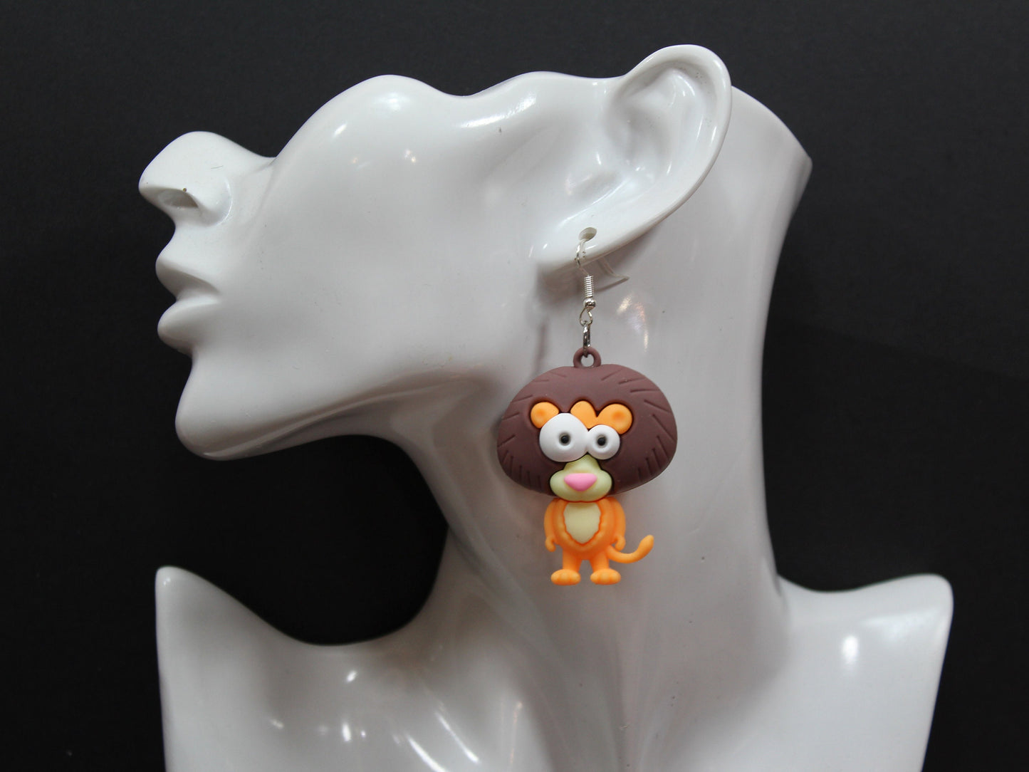 Monkey Earrings, Lion Earrings, Elephant Earrings, Ostrich Earrings, Large Dangle Statement Earrings, Festival Earrings