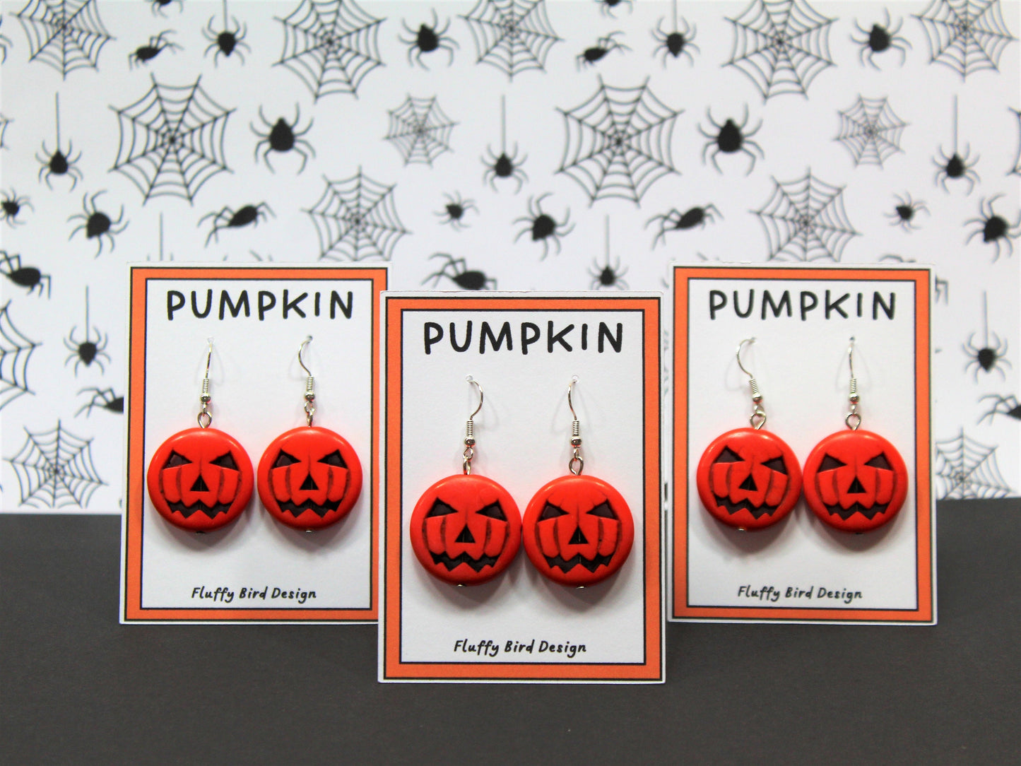 Pumpkin Dangle Earrings, Orange Pumpkin Face Earrings, Spooky Earrings, Cute Party Jewellery, Halloween Accessories, Face Earrings