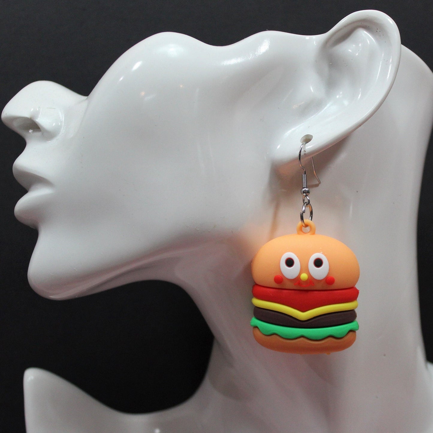 Burger and Fries, Chip Earrings, Burger Earrings Food Jewellery, Statement Dangle Earrings,  Fast Food Earrings, Kawaii Earrings