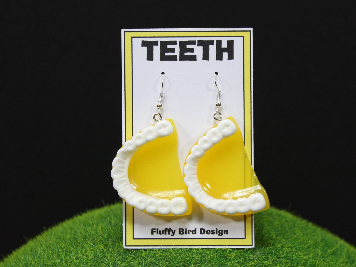 Teeth Dangle Earrings, False Teeth Earrings, Gift For Dentists, Dental Hygienist Gift, Denture Earrings,