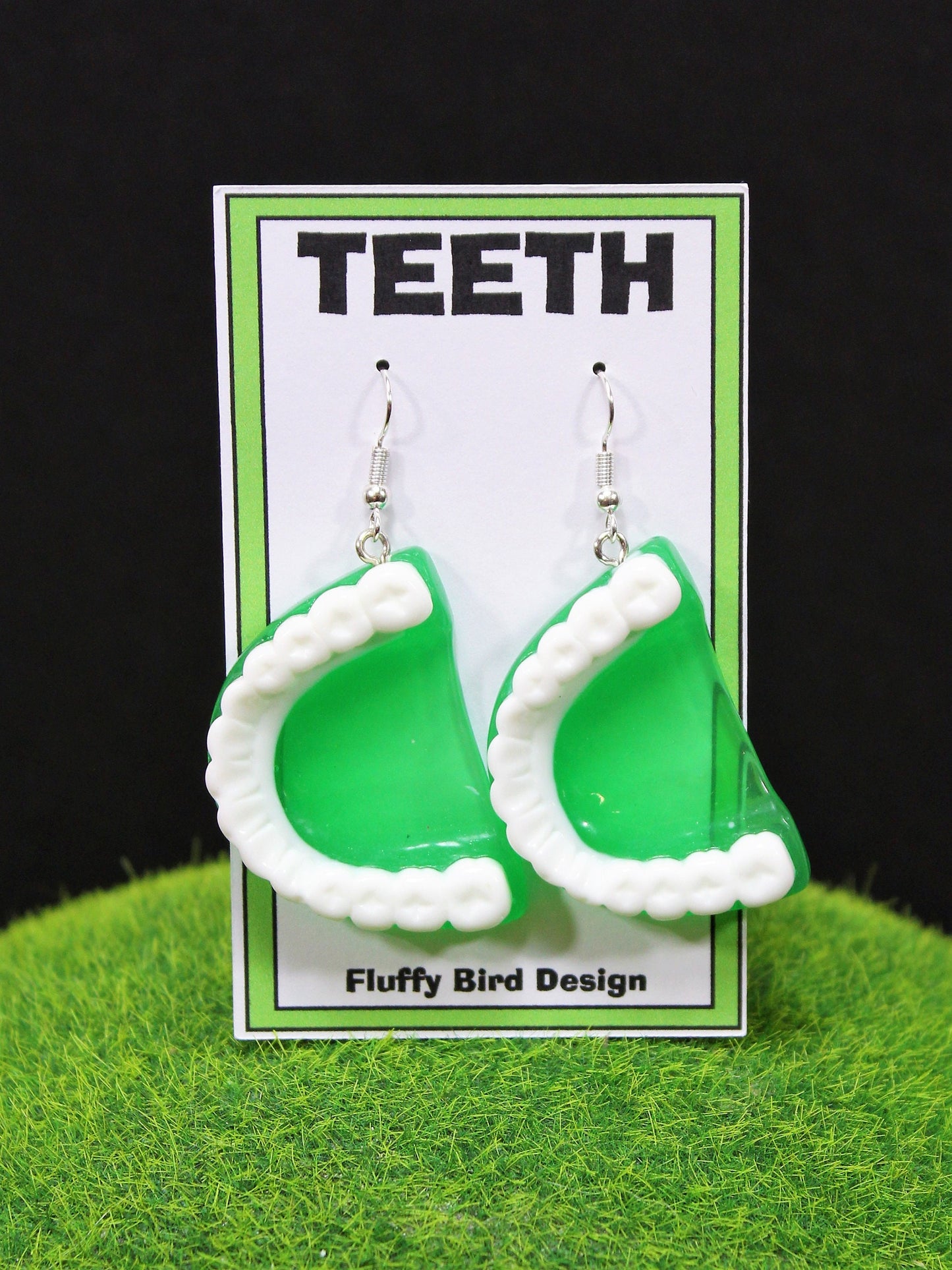 Teeth Dangle Earrings, False Teeth Earrings, Gift For Dentists, Dental Hygienist Gift, Denture Earrings,