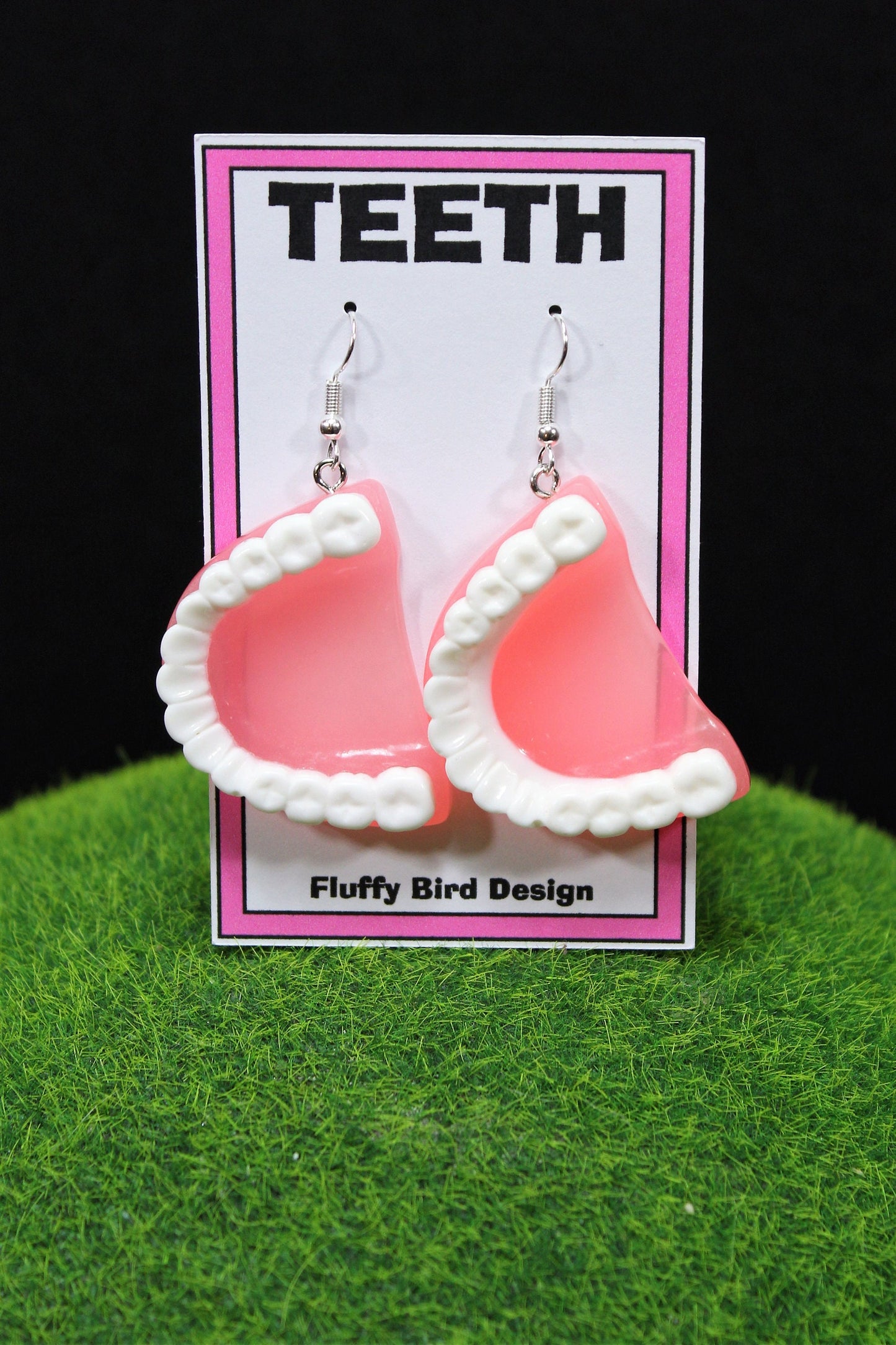 Teeth Dangle Earrings, False Teeth Earrings, Gift For Dentists, Dental Hygienist Gift, Denture Earrings,