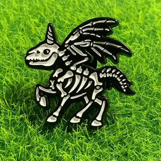 Unicorn Skeleton Enamel Pin Badge - Perfect for Collectors & Gifting, Hat Pin, Unicorn Lovers Gift, Goth Pin, Backpack Pin, Easter Basket