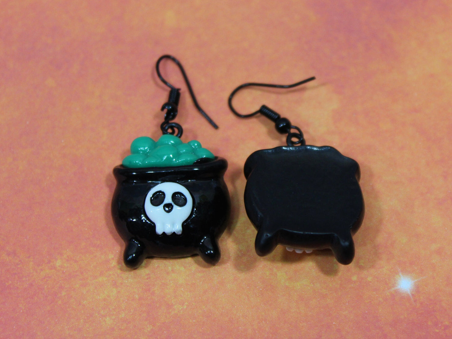 Cauldron Dangle Earrings, Witchy Jewellery, Wiccan Witch Earrings, Halloween Accessories, Magical Earrings, Occult Fashion