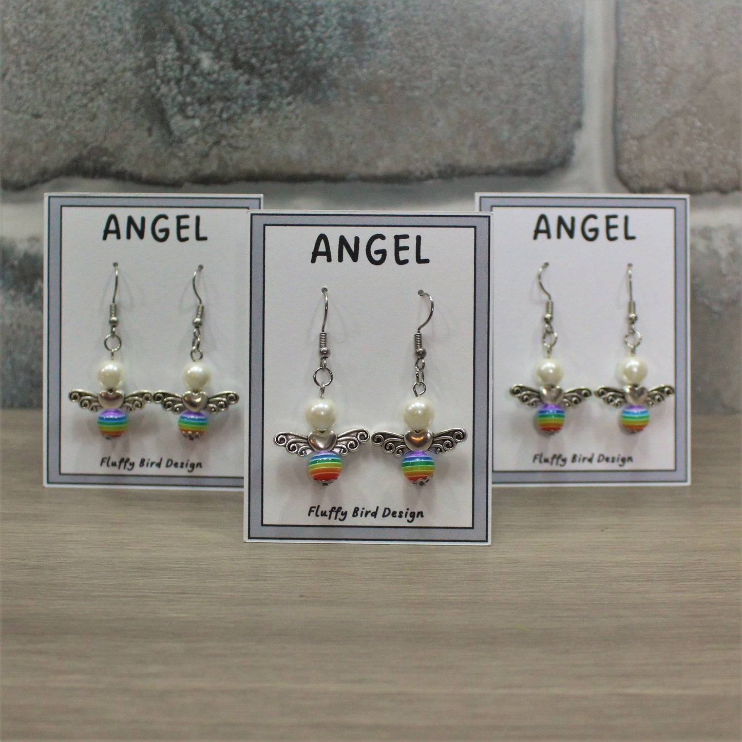 Rainbow Angel, Over the Rainbow, Angel Wing Rainbow Earrings, Festival Jewellery,  Boho Chic Jewellery , Dangle Earrings, Christmas Angel