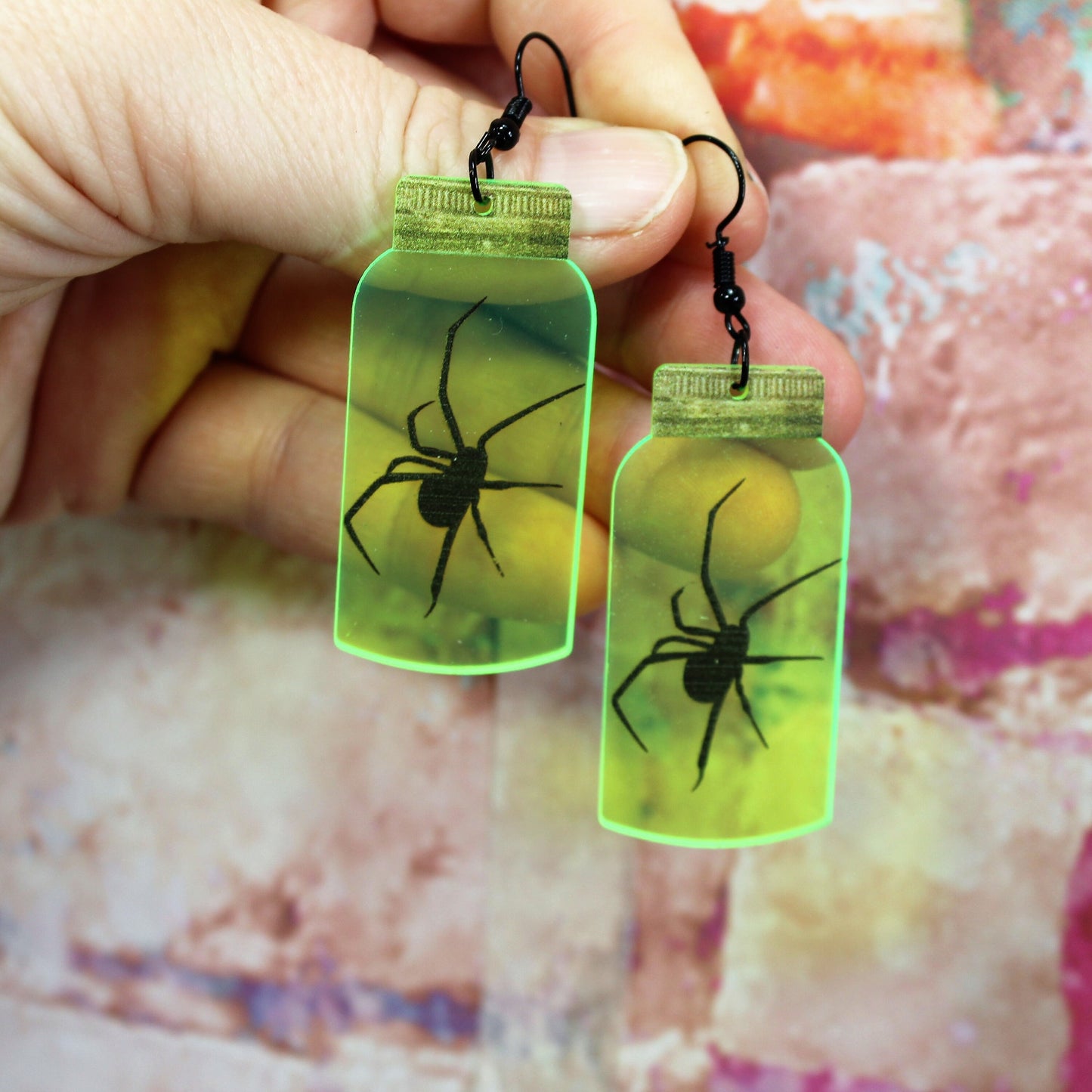 Spider Earrings, Spider Jar Earrings, Spooky Earrings, Cosplay Earrings, Party Earrings, Emo Earrings, Punk Earrings, Halloween Earrings