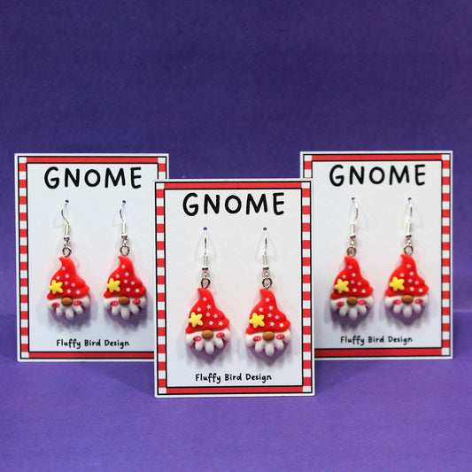 Gnome Earrings,  Garden Gnome Dangle Earrings, Christmas Gnomes, Gonk Earrings, Festive Earrings, Pixie Earrings, Elf Earrings