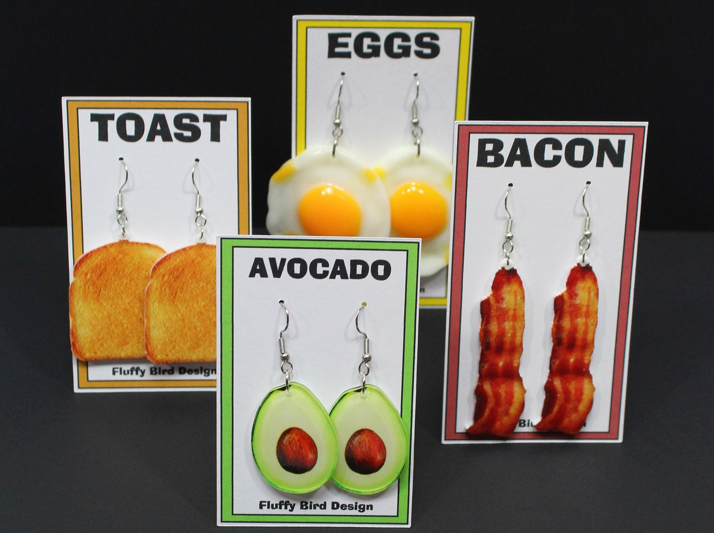 Avocado Earrings, Bacon Earrings, Toast Earrings, Fried Egg Earrings, Breakfast Earrings, Miniature Food, Food Lovers Gift, French Toast