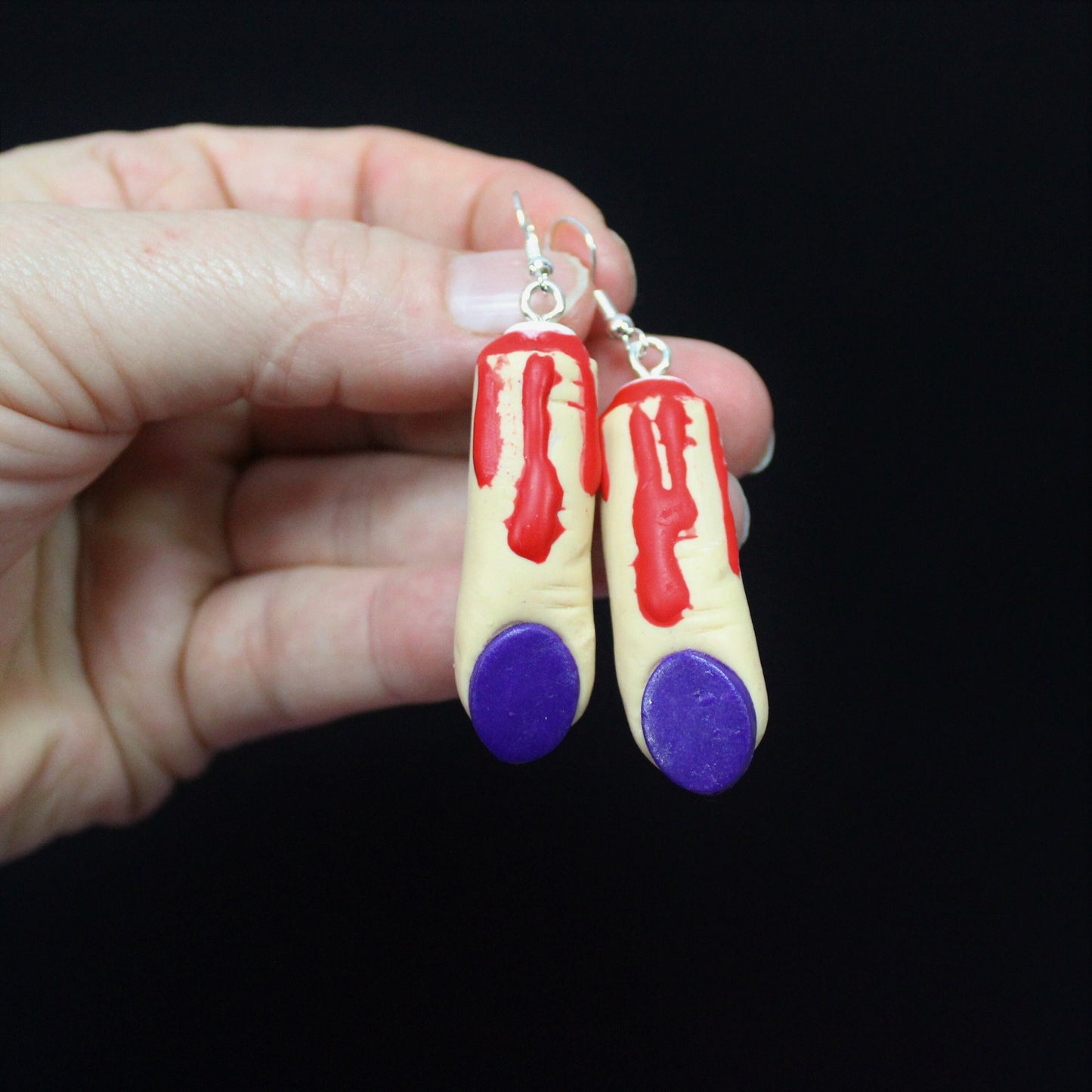 Finger Earrings, Severed Fingers, Halloween Jewellery, Nail Polish, Cosplay Earrings, Fancy Dress Costumes, Horror Accessories