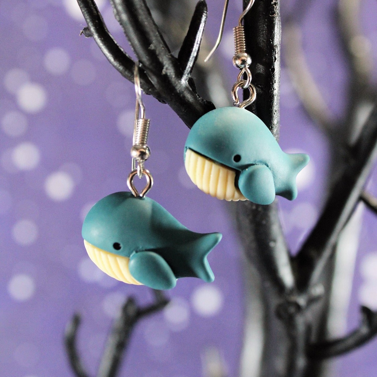 Blue Whale Dangle Earrings, Ocean Lovers Gift, Ocean Jewellery, Whale Stud Earrings, Ocean Earrings, Valentines Day Gift, Marine Earrings