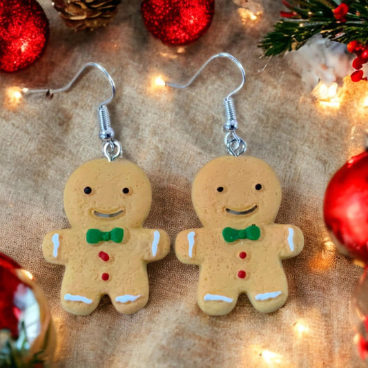 Gingerbread Men Earrings, Gingerbread Person Earrings, Christmas Gift, Festive Earrings, Christmas Party Jewellery, Secret Santa