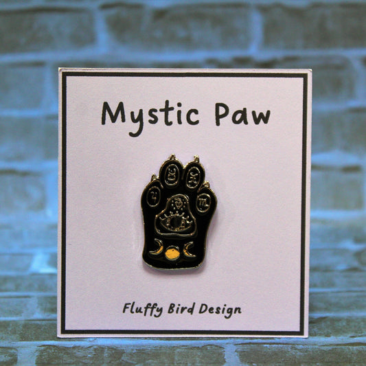 Black Cat Enamel Pin, Cat Paw, Constellation Cat Pin, Animal Pin Badge, Witch Pin, Animal Pin, Good Luck Gift, Mystic Pin