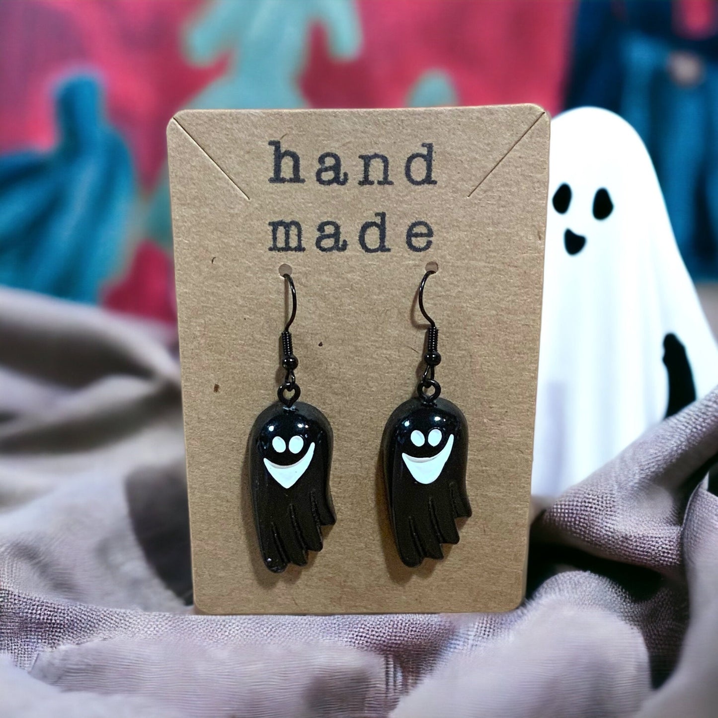 Ghost Dangle Earrings, Ghost Earrings, Kawaii Ghost Earrings, Spooky Earrings, Cute Ghost Earring, Halloween Party