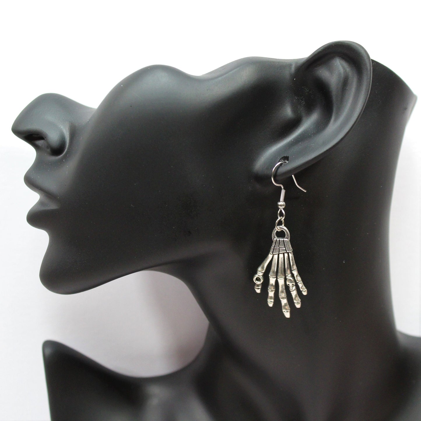 Skeleton Hand Earrings, Skeleton Hand Earrings, Sliver Earrings, Spooky Earrings, Goth Accessories, Halloween Fashion