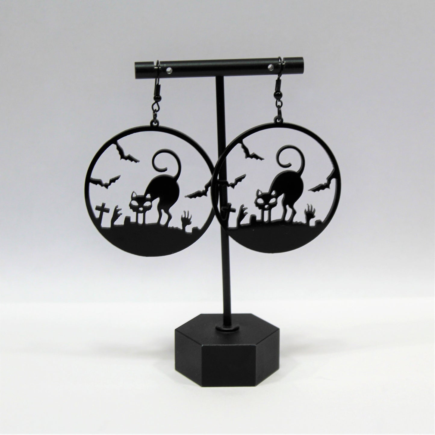 Cat Earrings, Spooky Acrylic Earrings, Halloween Parties,  Black Cat Earrings,  Halloween Costume, Hocus Pocus, Salam, Witches Cat