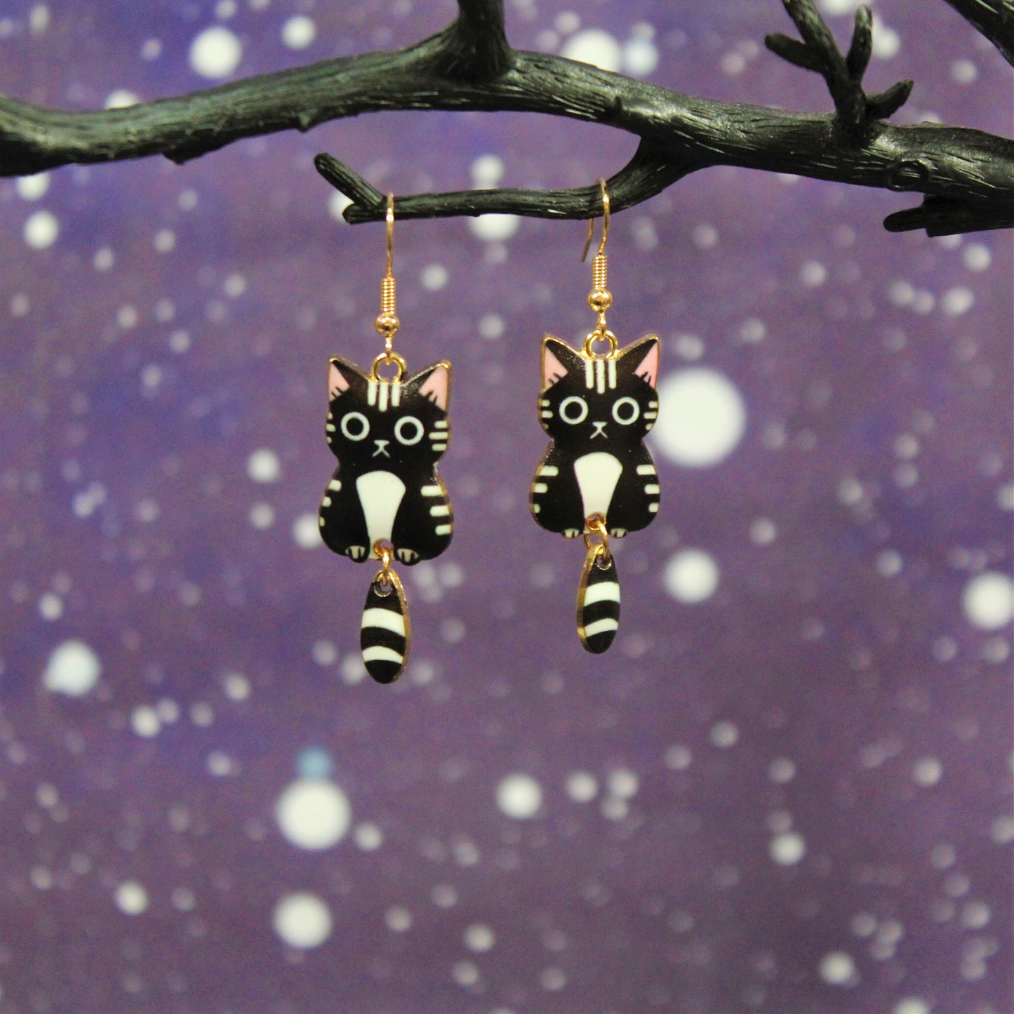 Cat Dangle Earrings - Unique Feline Jewellery for Cat Lovers, Kitty Earrings, Chic Cat Earrings, Witchy Cat Accessories, Dangle Earrings