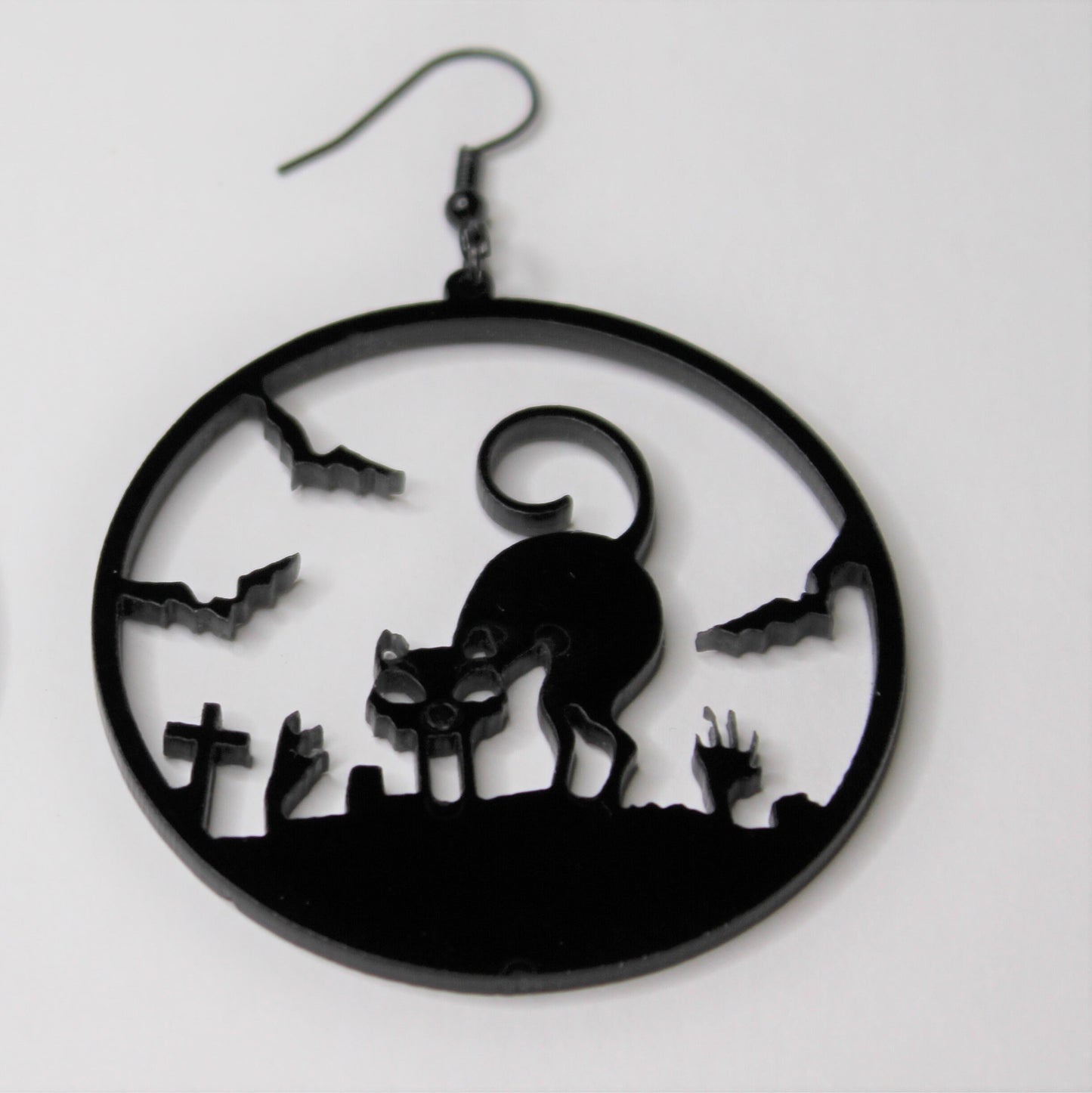 Cat Earrings, Spooky Acrylic Earrings, Halloween Parties,  Black Cat Earrings,  Halloween Costume, Hocus Pocus, Salam, Witches Cat