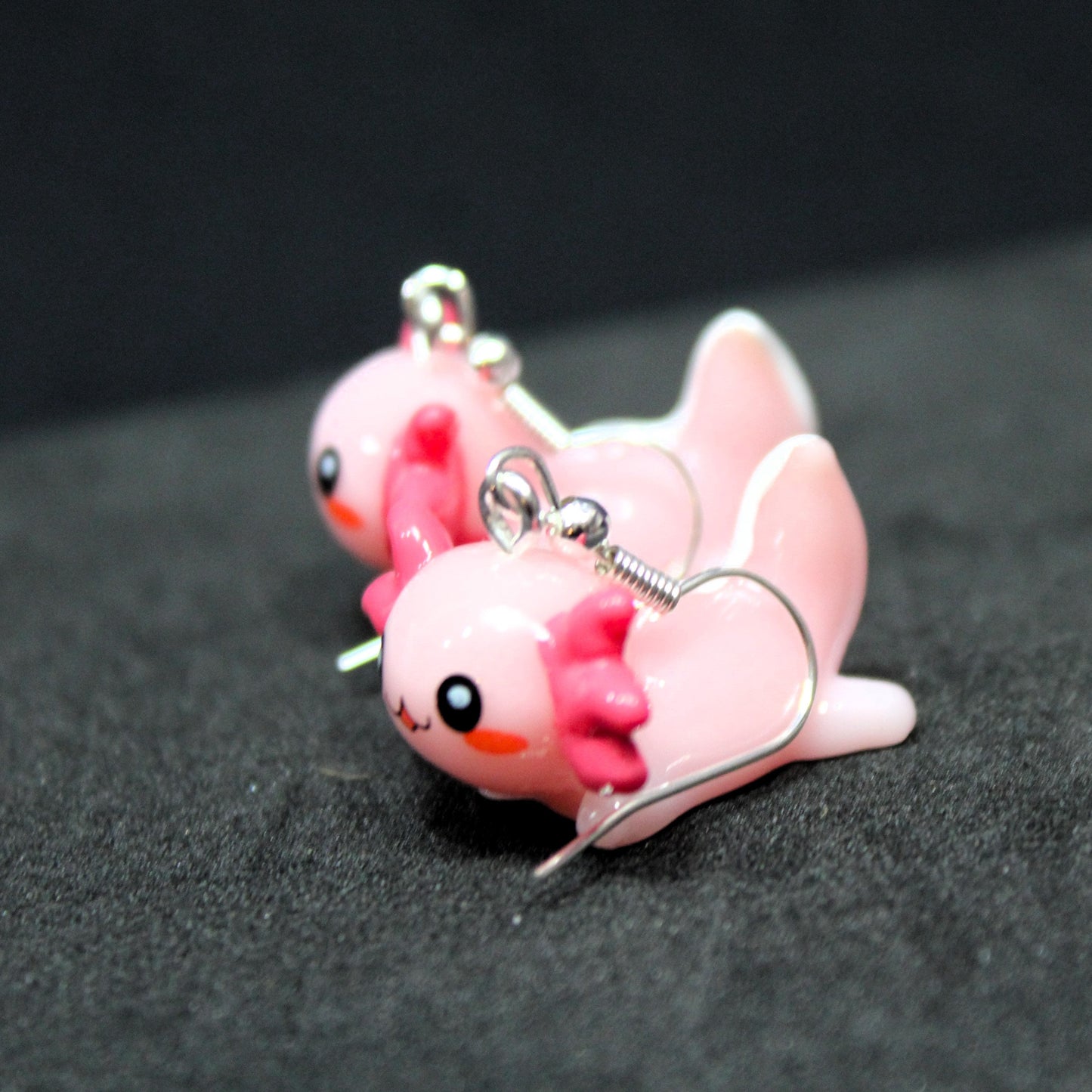 Axolotl Earrings, Cute Axolotl Dangle Earrings, Fish Lover Gift, Unique Earrings, Quirky Accessories, Minecraft Axolotl, Gamers Gift