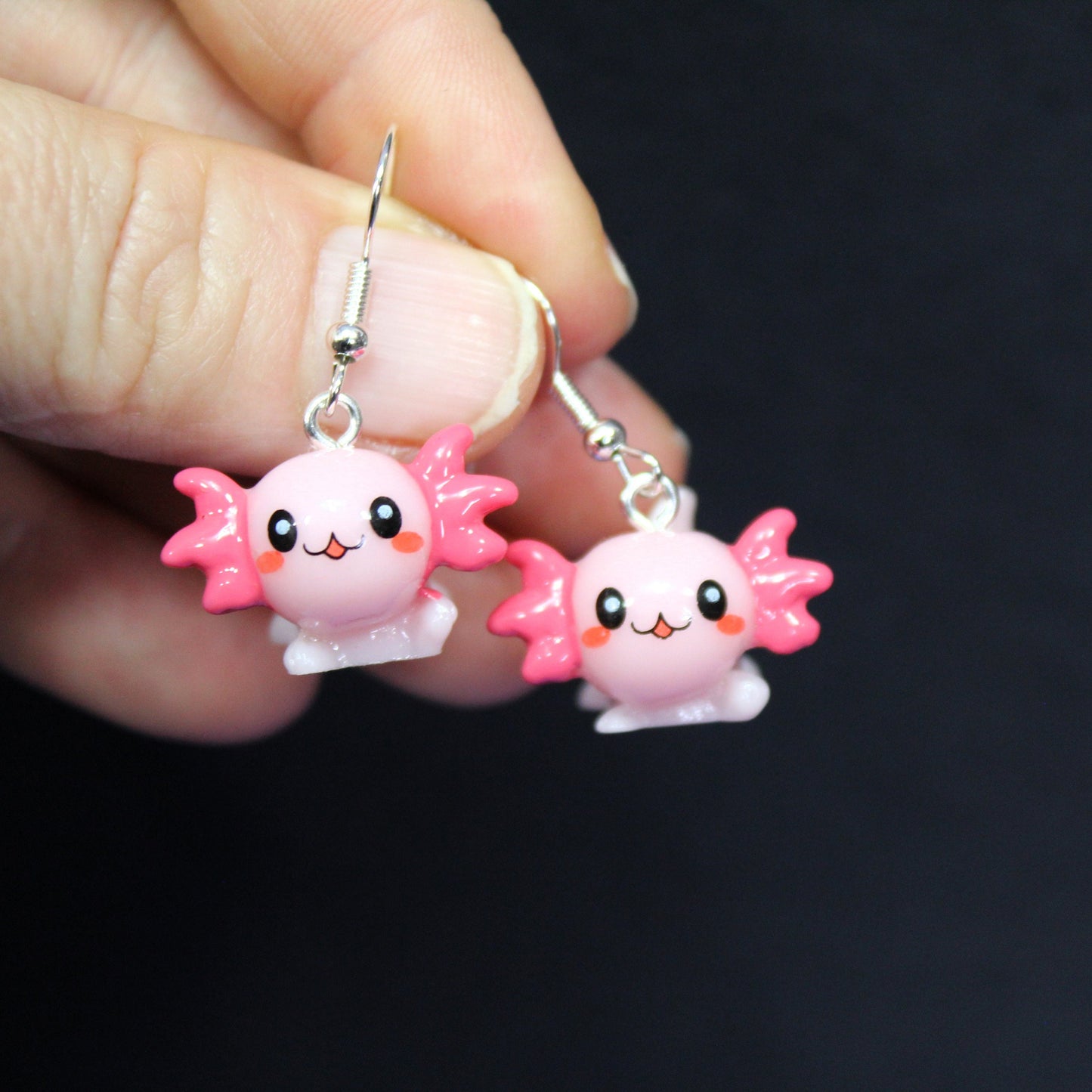 Axolotl Earrings, Cute Axolotl Dangle Earrings, Fish Lover Gift, Unique Earrings, Quirky Accessories, Minecraft Axolotl, Gamers Gift