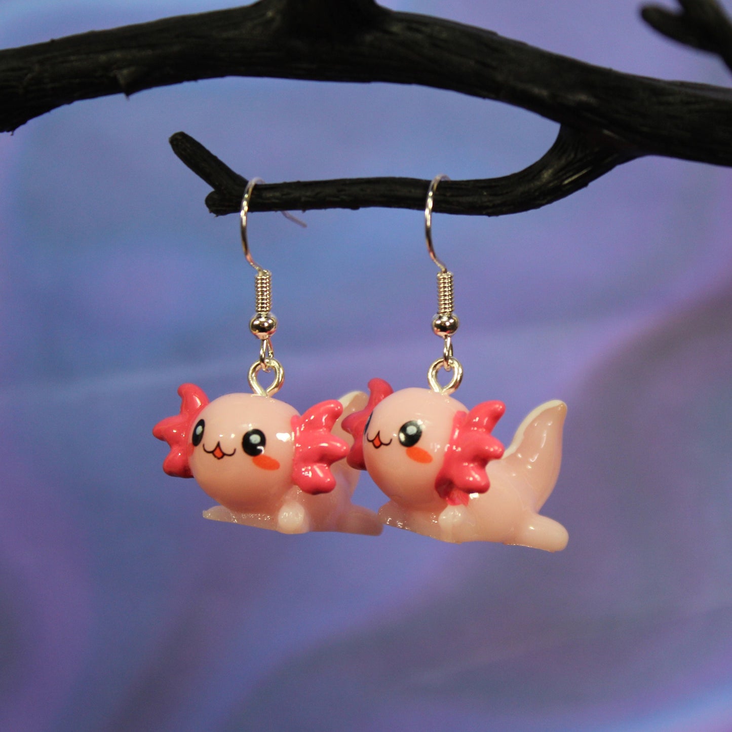 Axolotl Earrings, Cute Axolotl Dangle Earrings, Fish Lover Gift, Unique Earrings, Quirky Accessories, Minecraft Axolotl, Gamers Gift