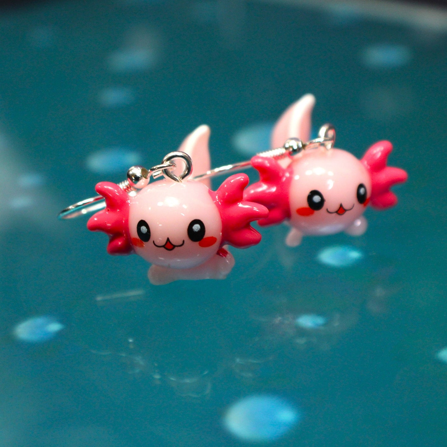 Axolotl Earrings, Cute Axolotl Dangle Earrings, Fish Lover Gift, Unique Earrings, Quirky Accessories, Minecraft Axolotl, Gamers Gift