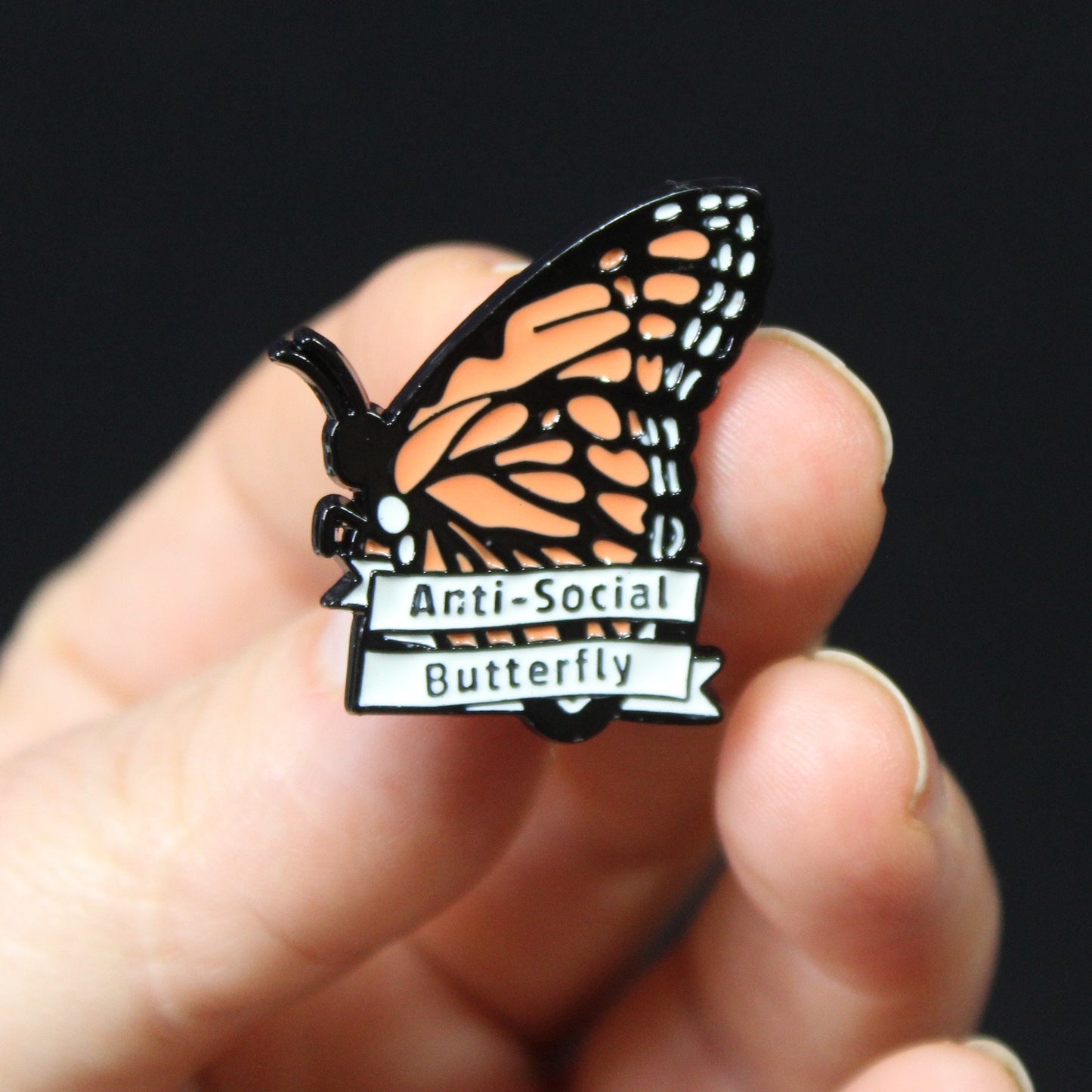 Enamel Pin Badge Anti Social Butterfly, Quirky Lapel Pin, Fun Brooch, Unique Accessory, Introvert Gift, Neurodivergent