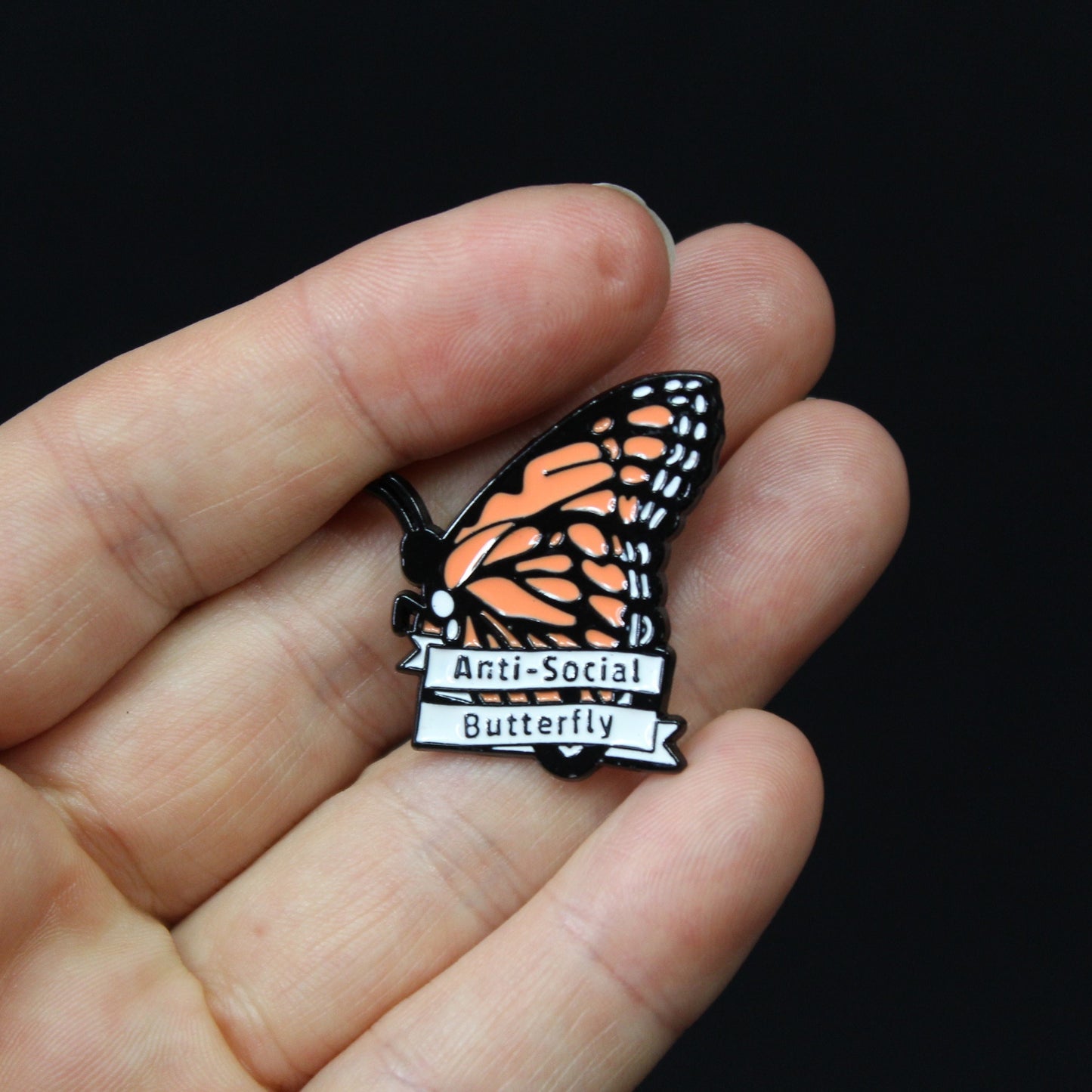 Enamel Pin Badge Anti Social Butterfly, Quirky Lapel Pin, Fun Brooch, Unique Accessory, Introvert Gift, Neurodivergent