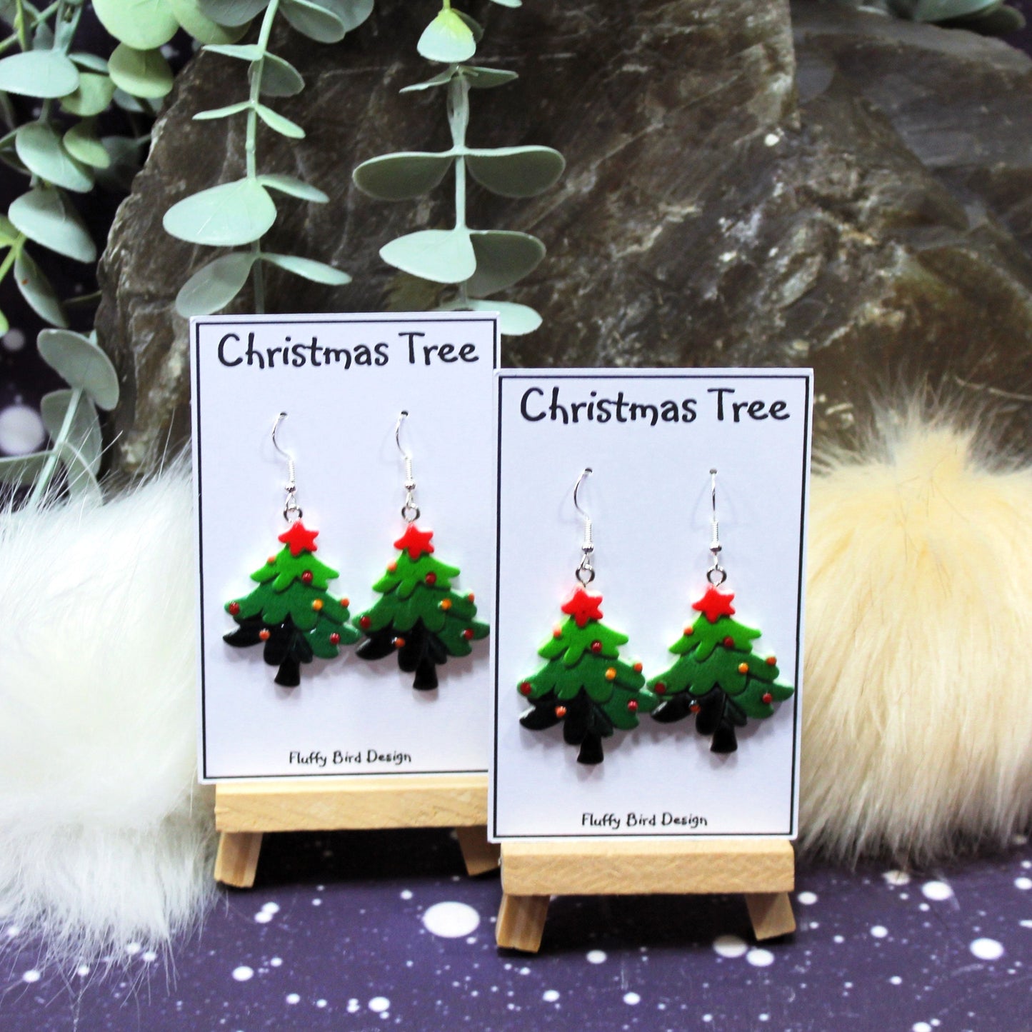 Christmas Tree Dangle Earrings, Festive Holiday Jewelry, Winter Accessories, Secret Santa Gift, Stocking Filler, End of Term Gift,