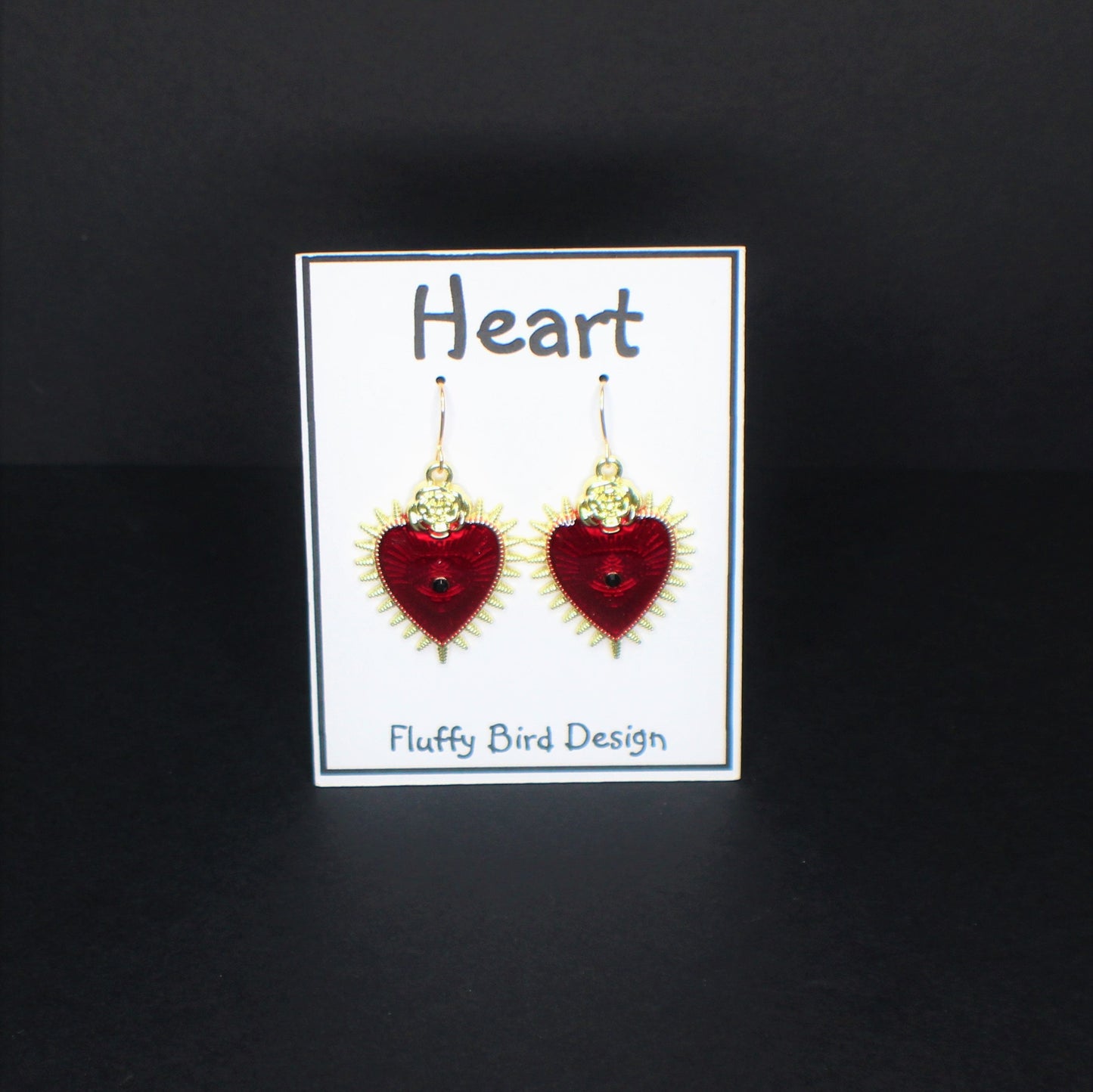 Bleeding Heart Earrings, Sacred Heart Dangle Earrings, Gothic Dangle Earrings, Halloween Accessories, Holiday Earrings