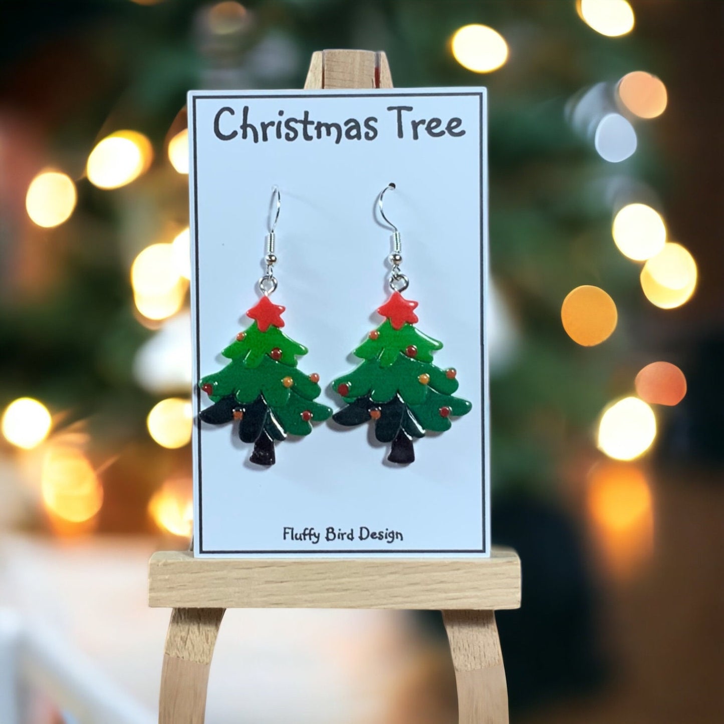 Christmas Tree Dangle Earrings, Festive Holiday Jewelry, Winter Accessories, Secret Santa Gift, Stocking Filler, End of Term Gift,