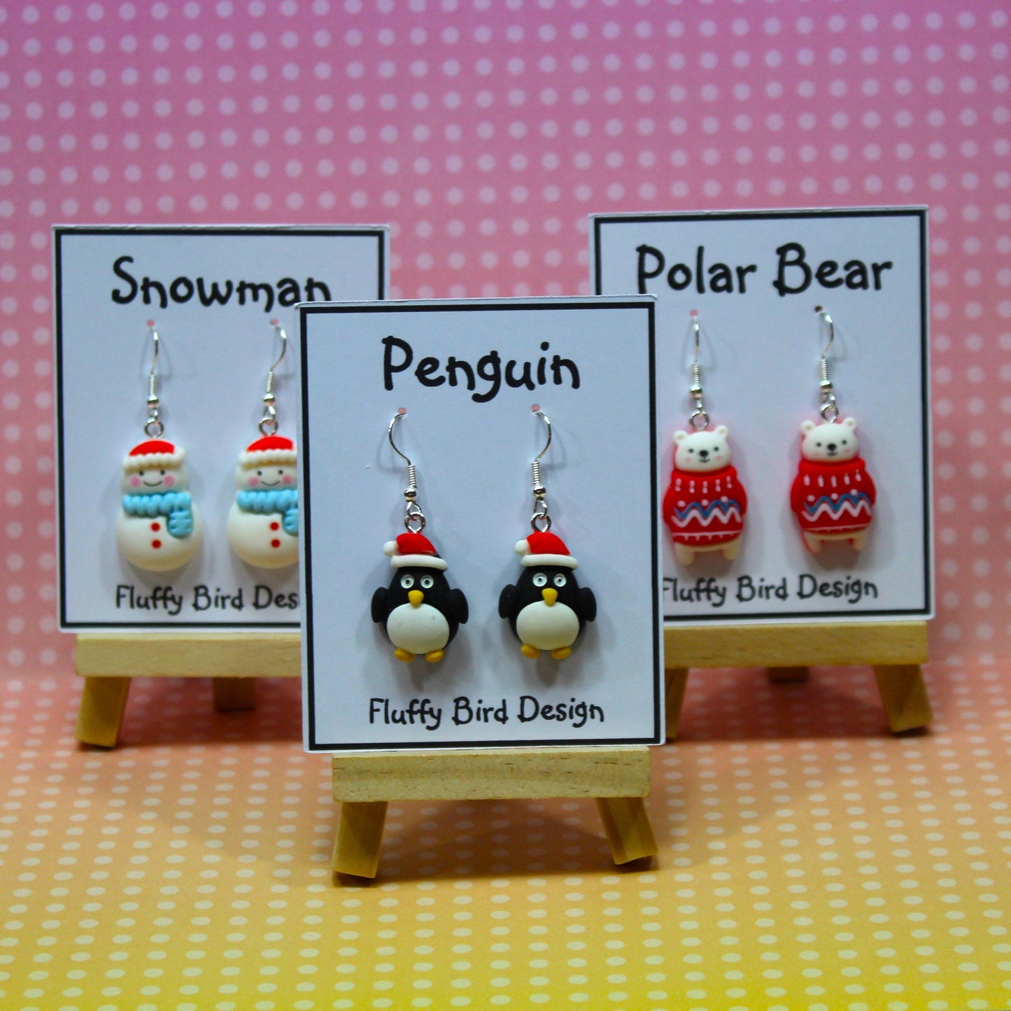 Polar Bear Earrings, Snowman Earrings, Penguine Earrings, Christmas Present, Party Earrings, Winter Wonderland,