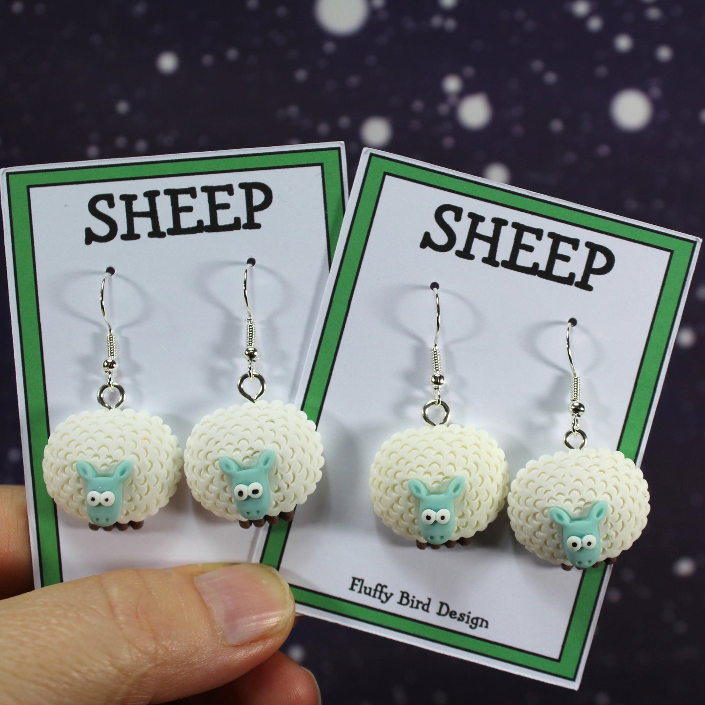 Sheep Dangle Earrings, Cute Animal Jewelry, Farm Animal Earrings, Sheep Lover Gift, Christmas Sheep, Farmyard Earrings