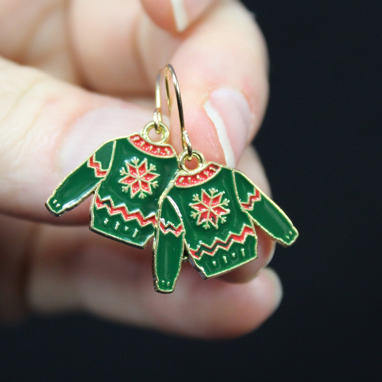 Christmas Jumper Earrings, Christmas Tree Earrings, Ugly Jumper, Christmas Jumper Day, Ugly Sweater Dangle Earrings, Xmas Tree Earrings