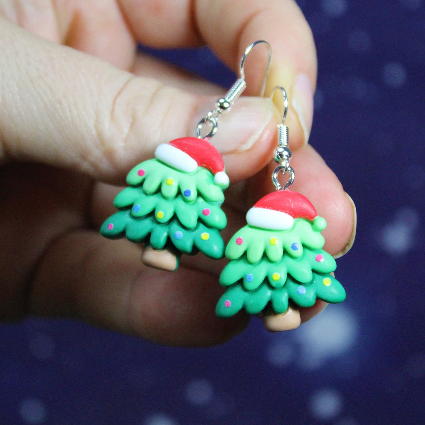 Christmas Trees, Snowman Earrings, Christmas Polar Bear Dangle Earrings, Christmas Accessories, Dangle Earrings