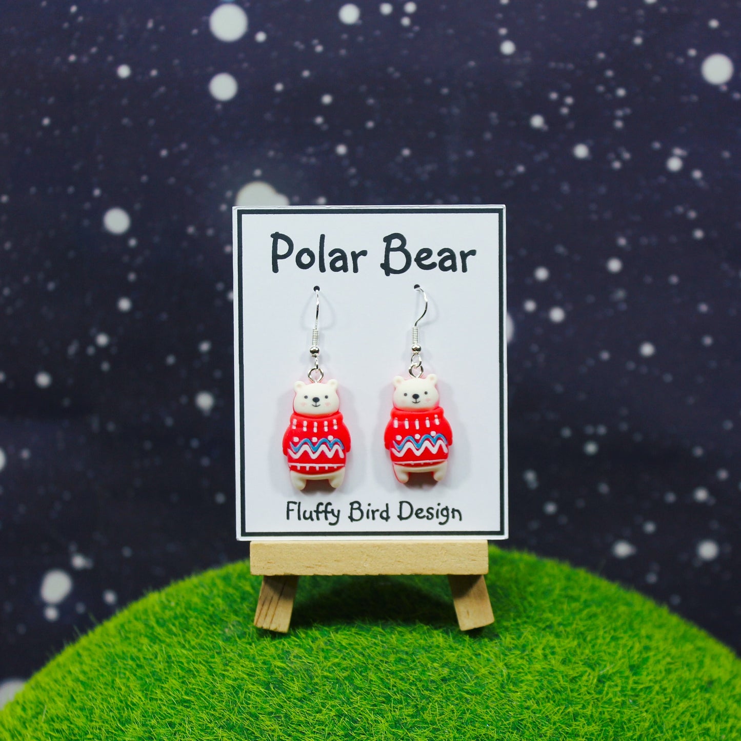 Christmas Trees, Snowman Earrings, Christmas Polar Bear Dangle Earrings, Christmas Accessories, Dangle Earrings