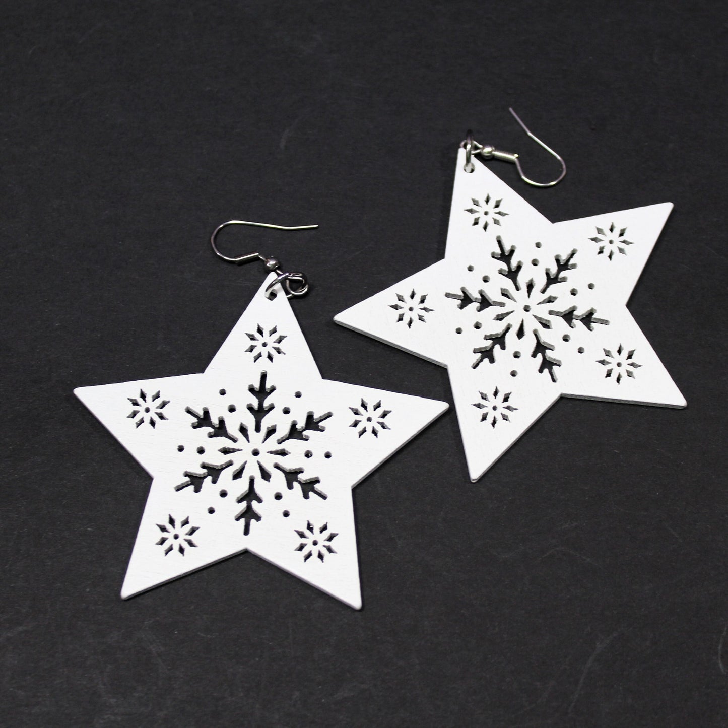 Snowflake Earrings, Large Dangle Snowflake Earrings, Winter Earrings, Festive Accessories, Winter Jewellery