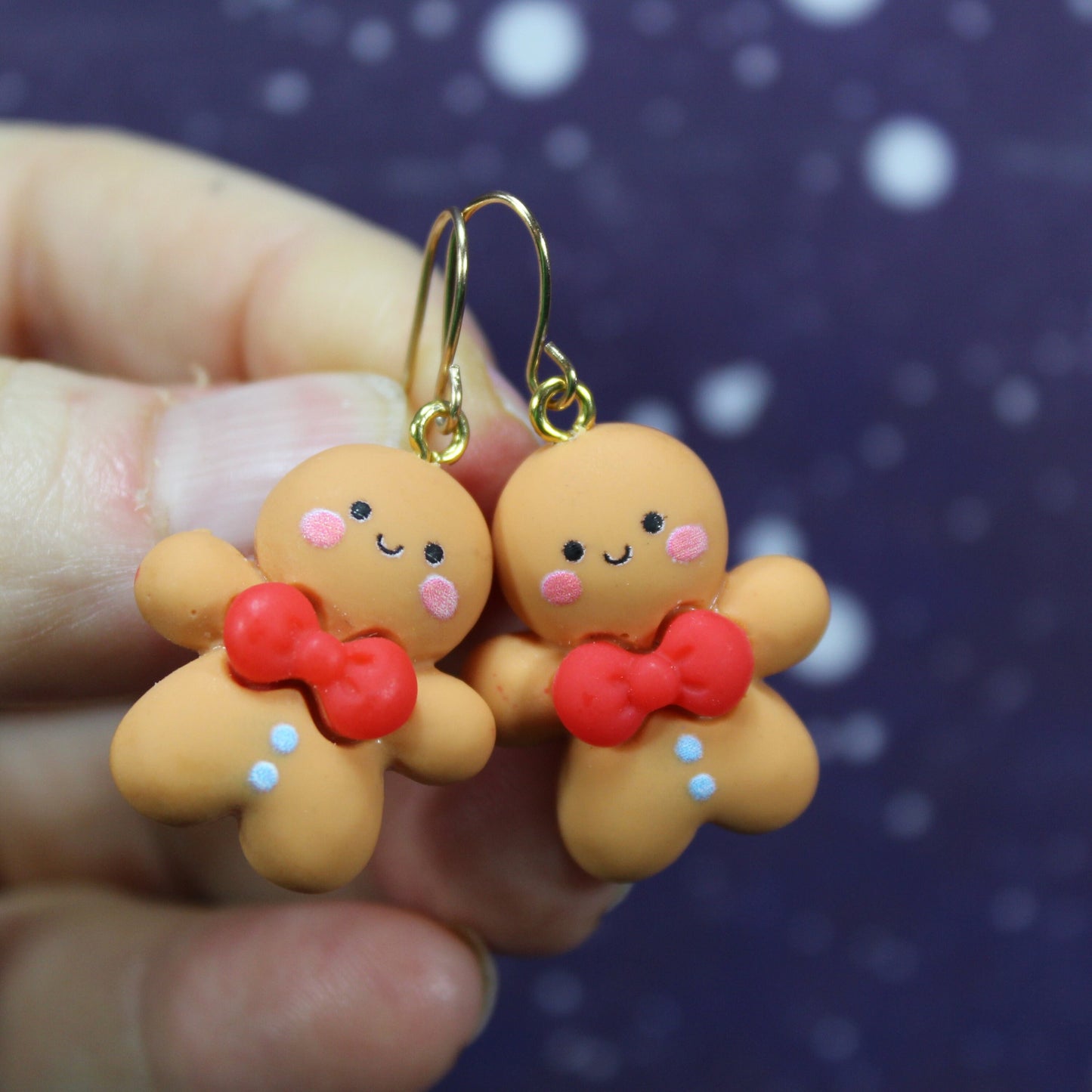 Christmas Bells Earrings, Gingerbread Man Dangle Earrings, Reindeer Earrings, Christmas Accessories, Gold Hook Earrings