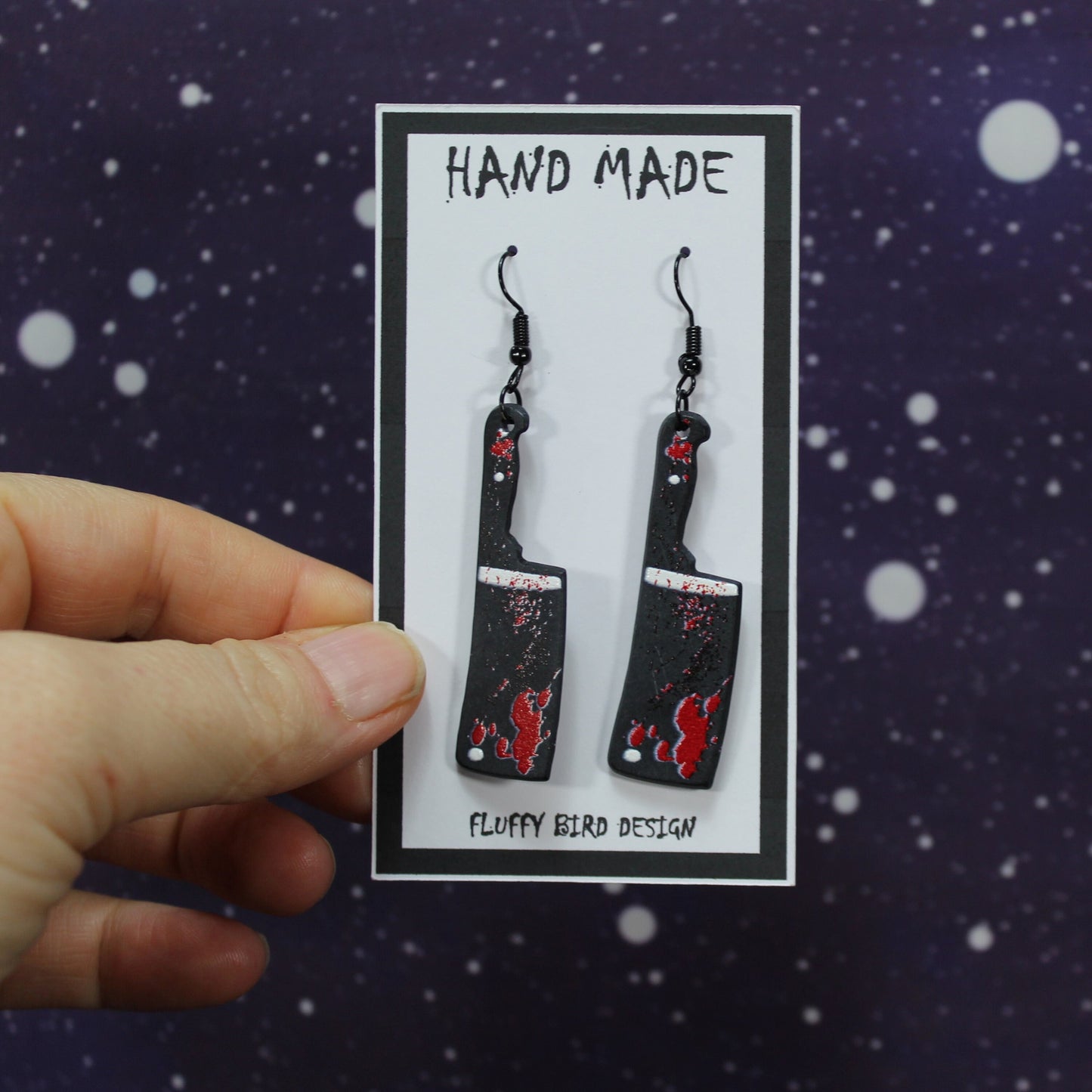 Bloody Cleaver Earrings, Bloody Knife Earrings, Friday 13th, Gothic Christmas, Jason Vorhees, Scream, Horror Jewellery, Party Earrings