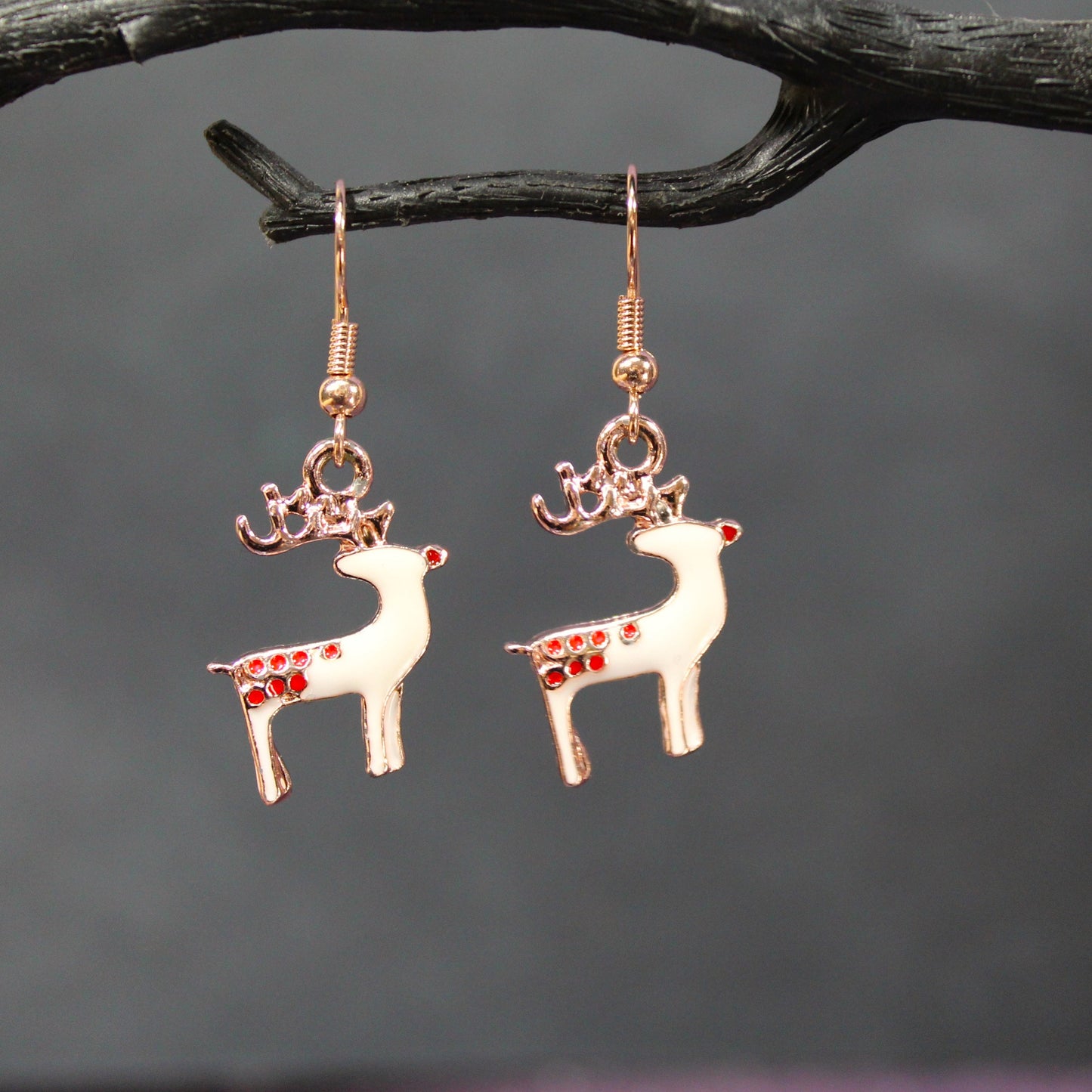 Reindeer Dangle Earrings, Stag Earrings, Festive Jewellery, Christmas Gift, Teacher Gift, Christmas Earrings, Elegant Xmas Earrings