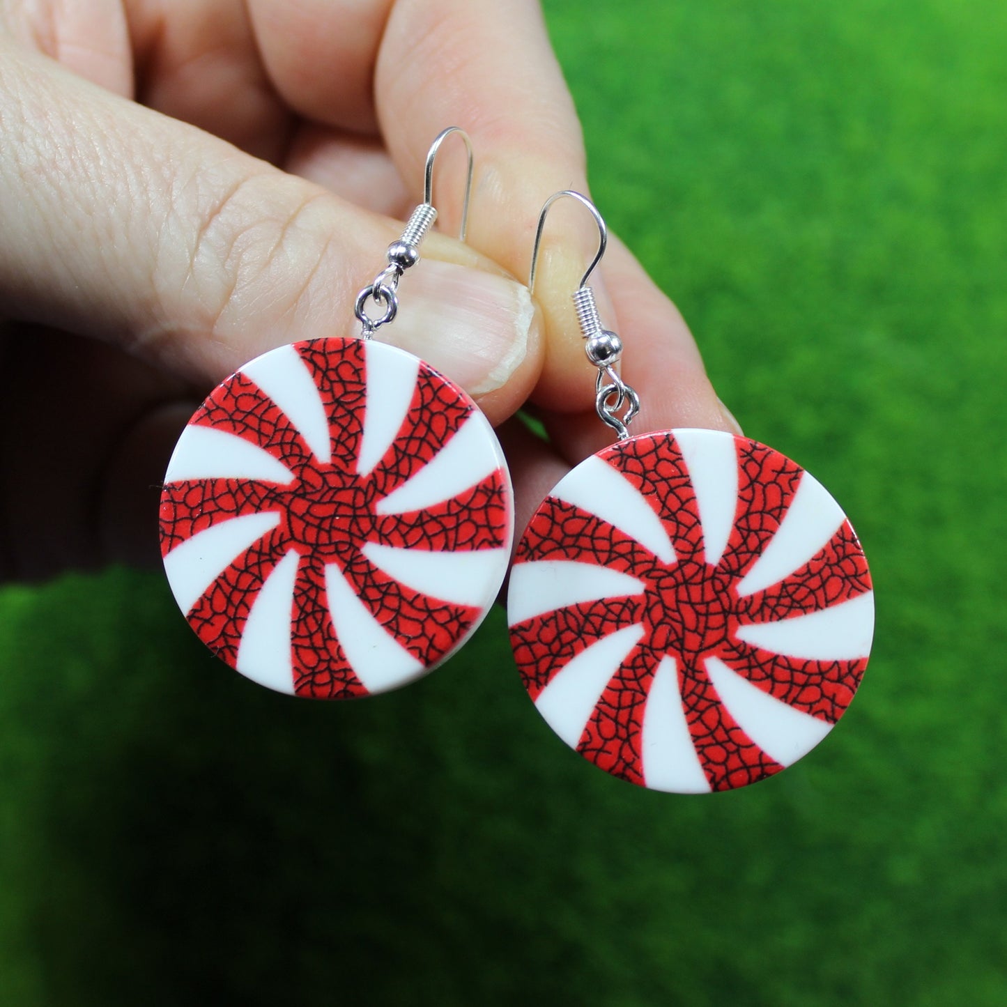 Candy Cane Earrings, Christmas Sweets, Red and White Candy Cane Earrings, Festive Accessories, Christmas Gift, Stocking Stuffer