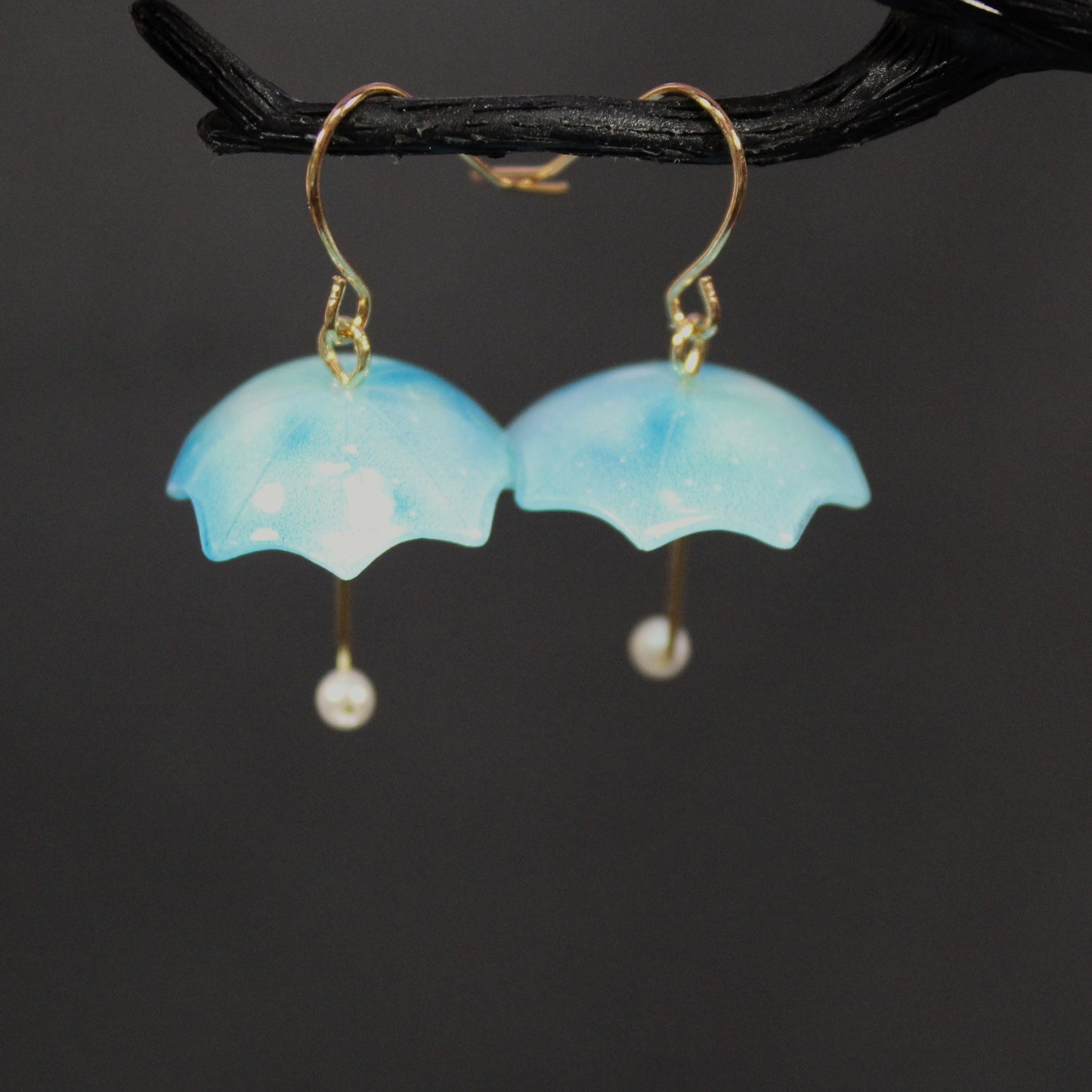 Umbrella Earrings, Acrylic Umbrella Gold Earrings, Heart Umbrellas, Kawaii Umbrella Earrings, Winter, Festival Party Earrings