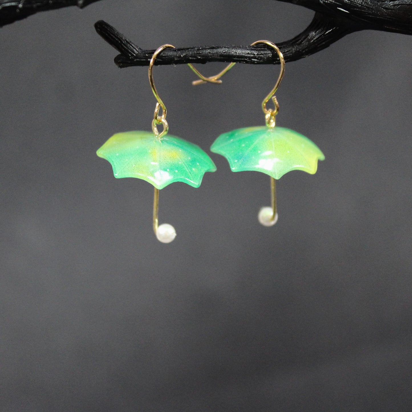 Umbrella Earrings, Acrylic Umbrella Gold Earrings, Heart Umbrellas, Kawaii Umbrella Earrings, Winter, Festival Party Earrings