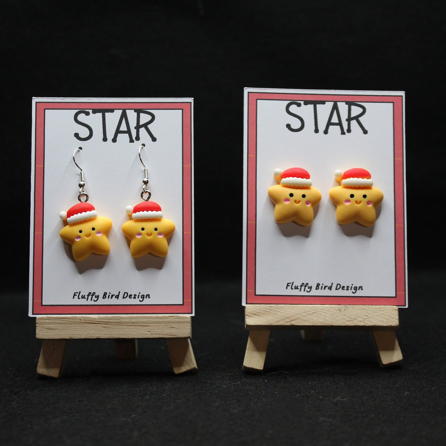 Star Earrings, Christmas Star Earrings, Festive Santa Hat Jewellery, Holiday Sparkle, Christmas Party, Xmas Gift For Her, Kawaii Stars